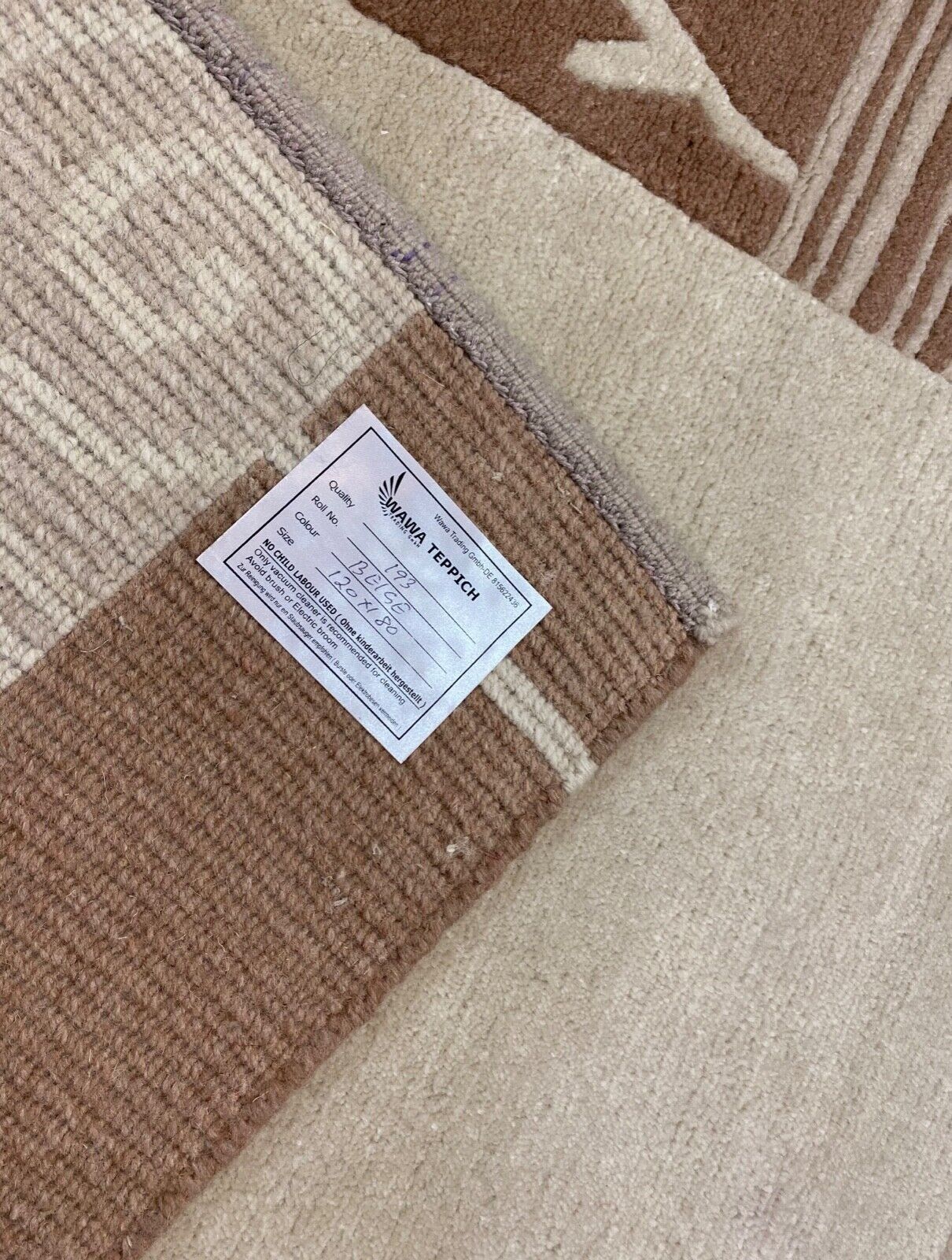 Indo Nepal Teppich Handgeknüpft Beige Braun 120X180 cm Wolle Orientteppich