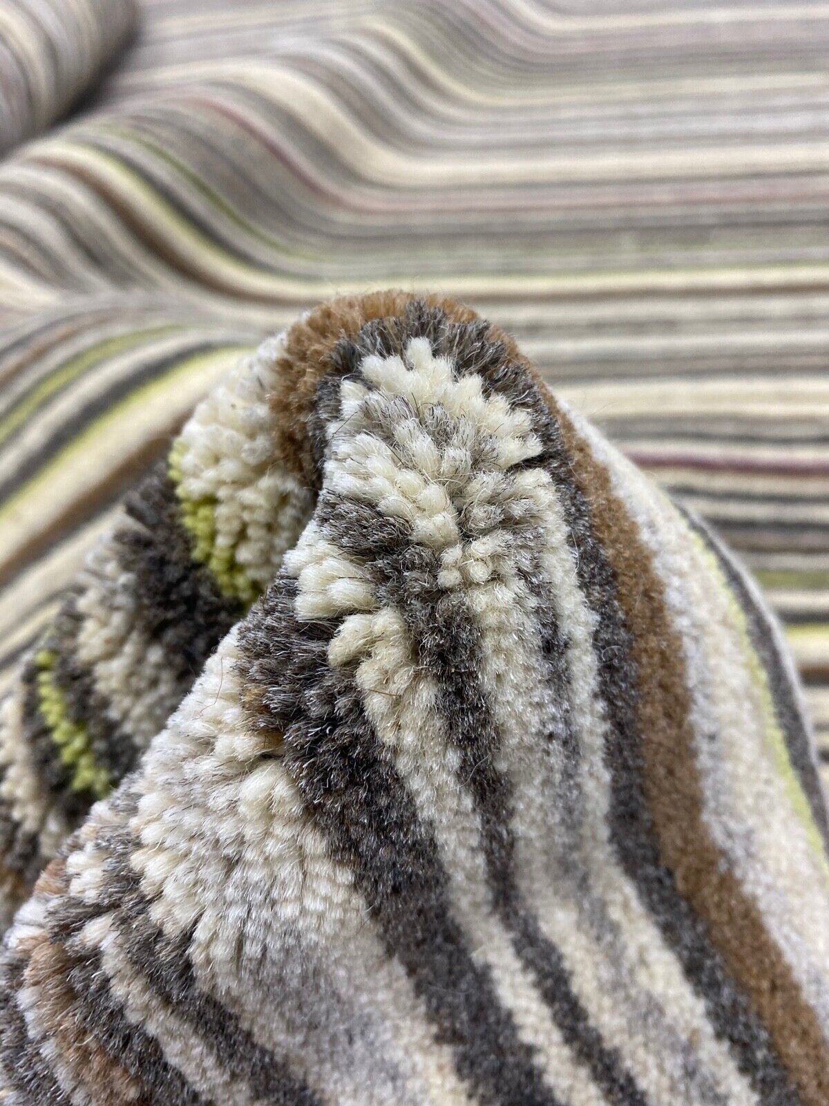 Teppich Gabbeh Beige Braun 100% Wolle loom lori Handgewebt 120x180 cm S63