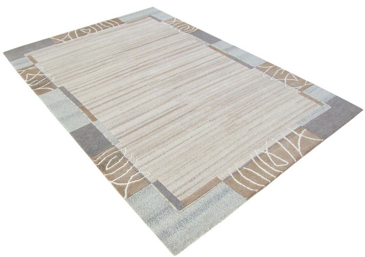 Nepal Teppich Handgeknüpft Braun Grau 100% Wolle Orientteppich 163x231 cm N-5