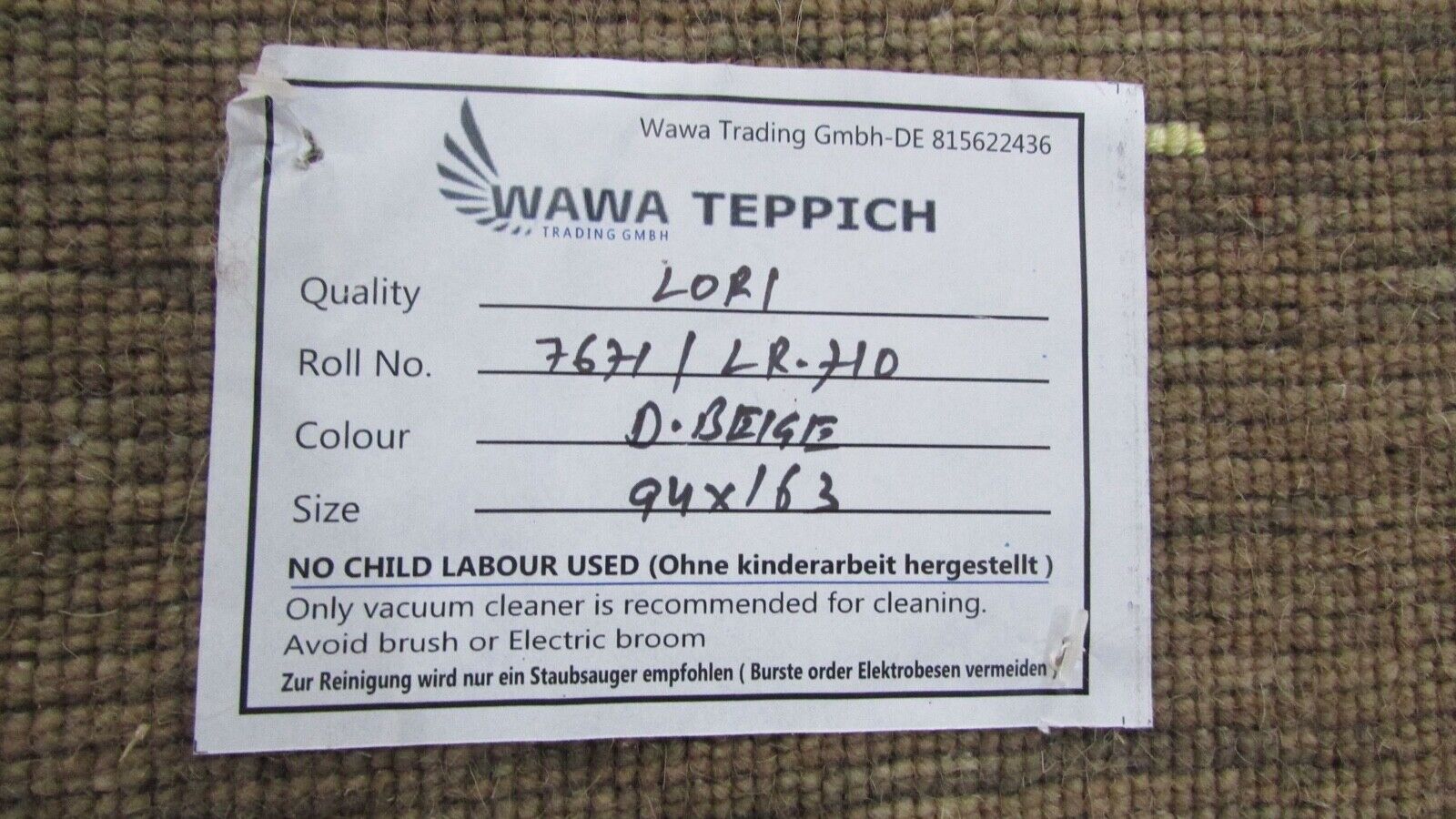 Gabbeh Beige Teppich 100% Wolle Handgewebt  90x160 cm Lori Debbich Lr709