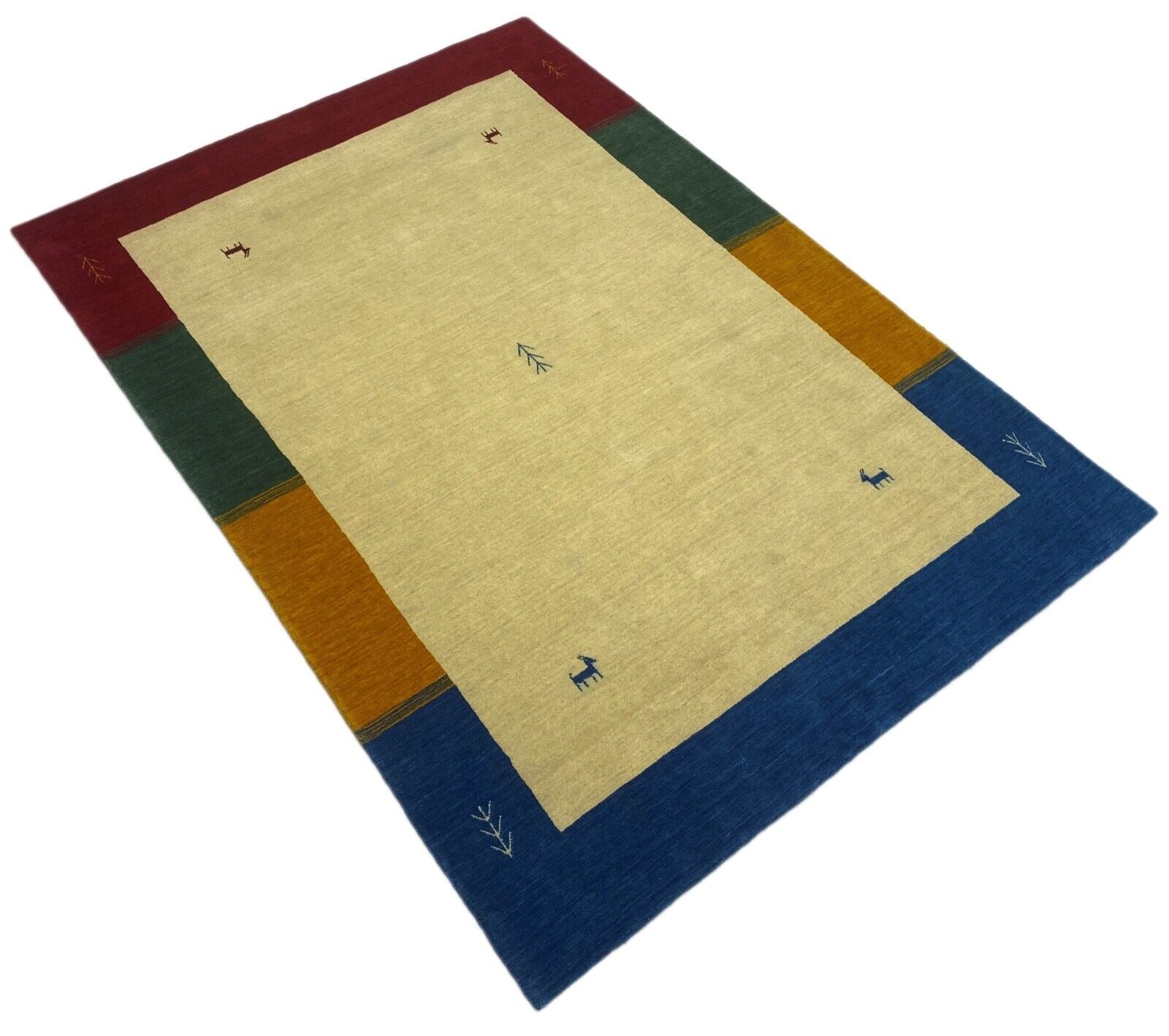 Bunt Gabbeh Teppich 100% Wolle 170x240 cm Handgewebt Debbich Handloom WR140