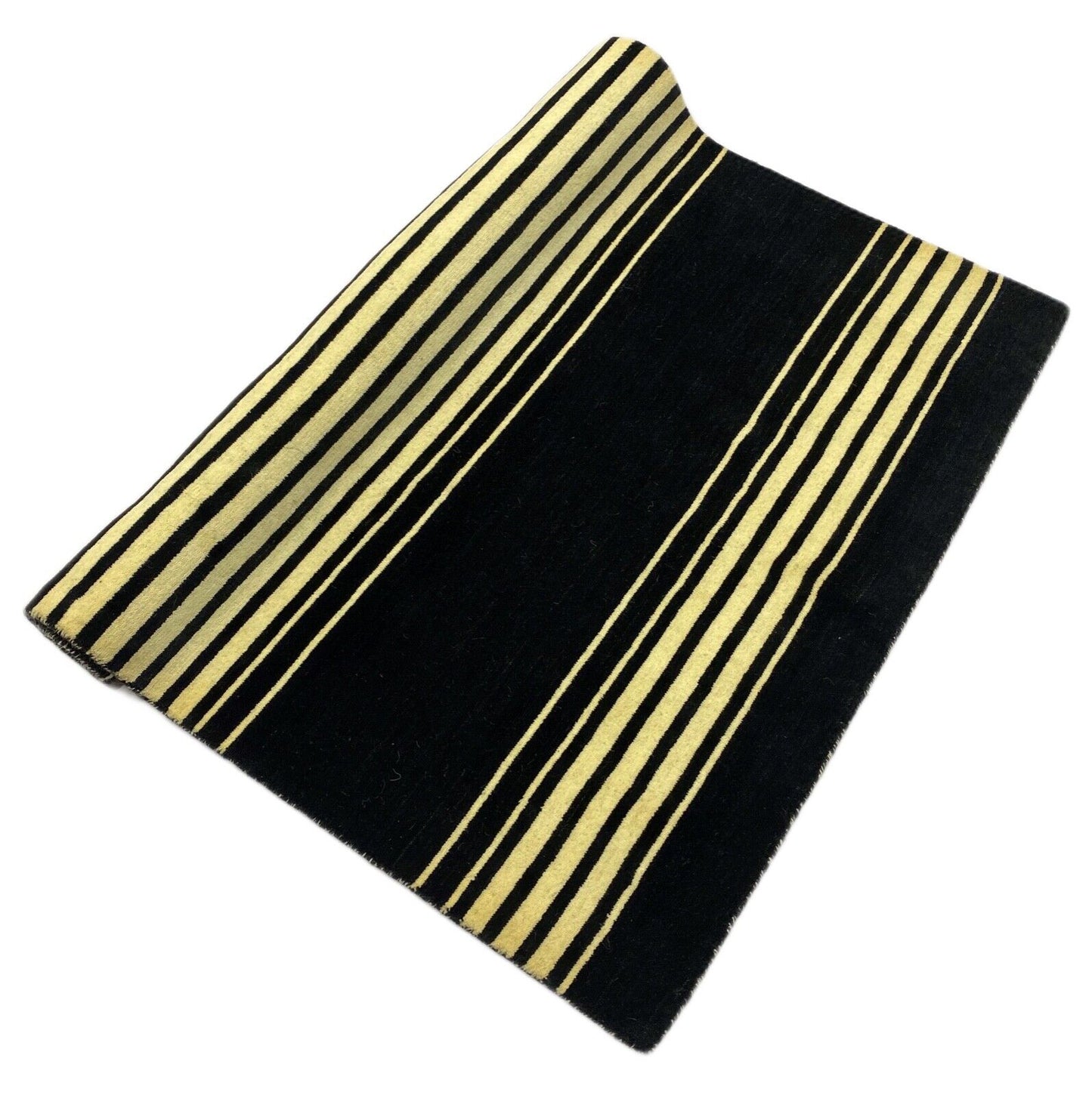 Teppich Blau Schwarz Beige 100% Wolle Gabbeh lori Handgewebt 120x180 cm S56