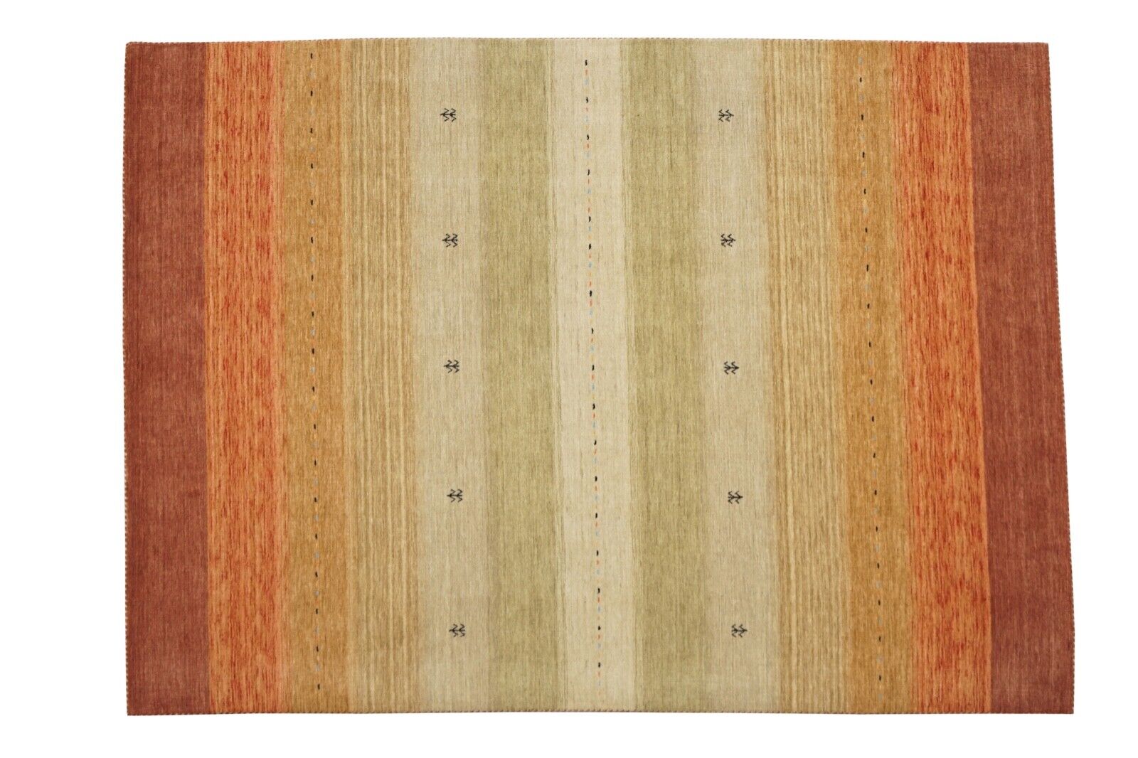 Gabbeh Teppich Rot Gold Beige 100% Wolle 170x240 cm Handgewebt Orient Lr743