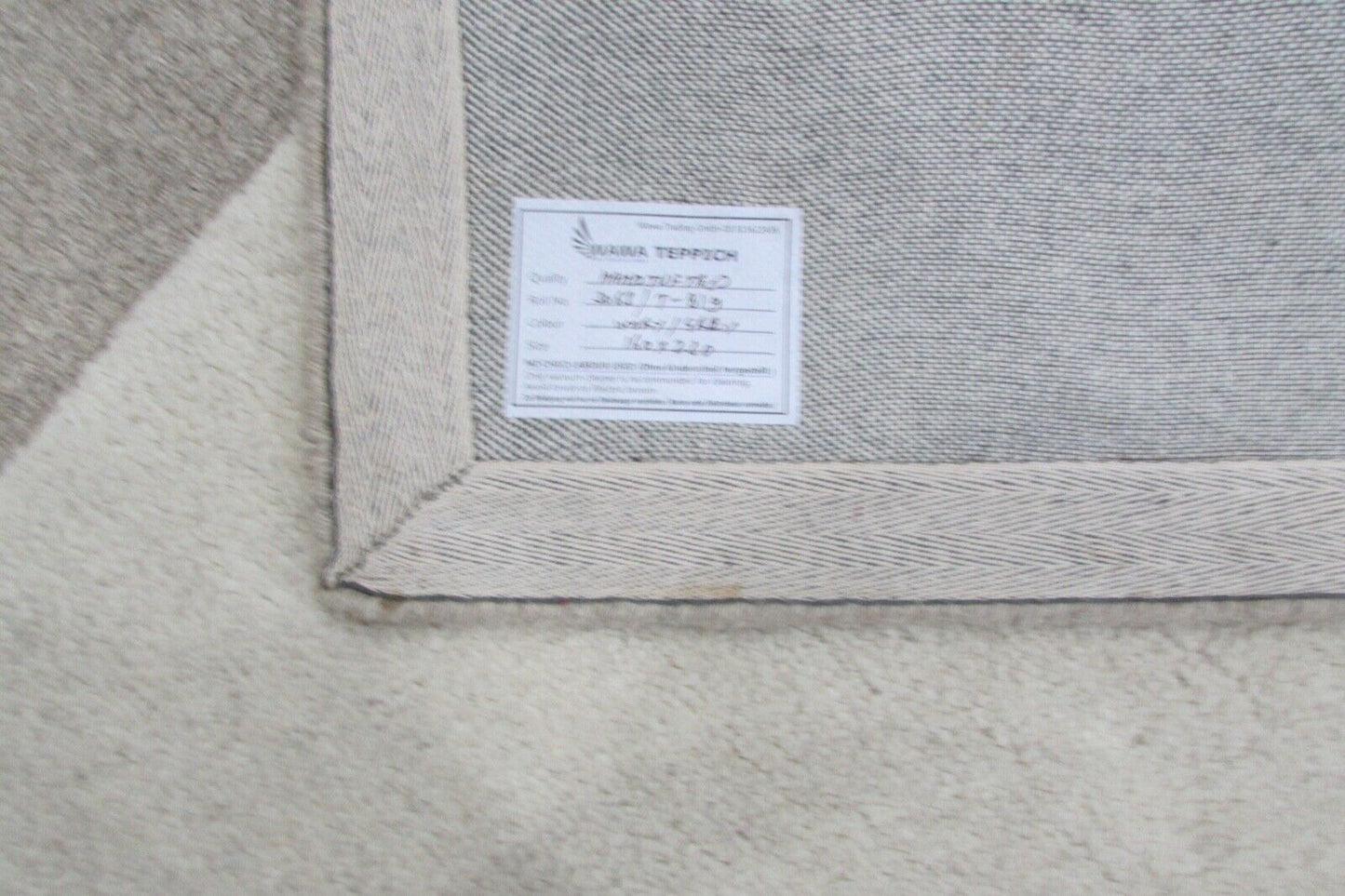 Handarbeit Beige Grau Teppich 100% Wolle 160X230 cm Handgetuftet T819