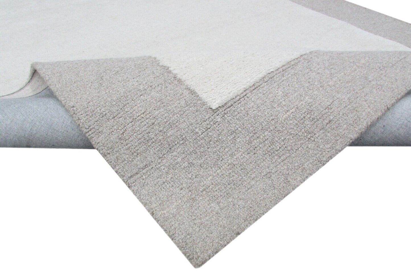 Handarbeit Beige Grau Teppich 100% Wolle 160X230 cm Handgetuftet T819