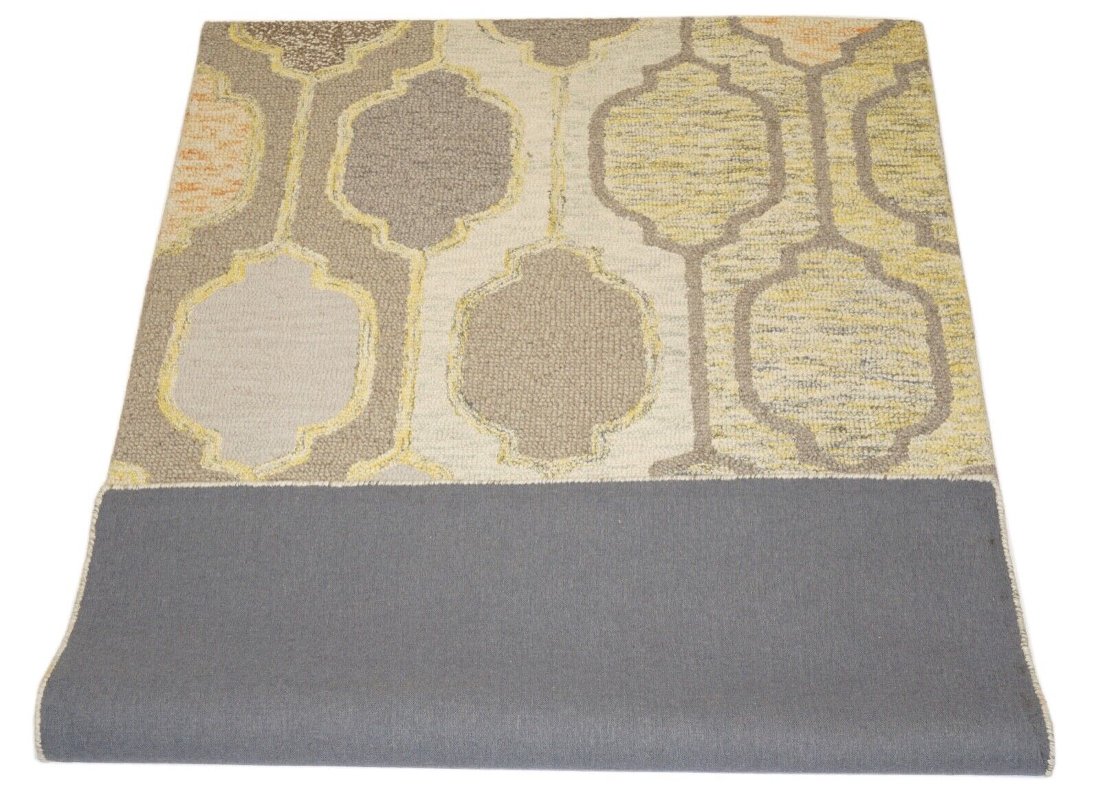 Teppich 100% Wolle 150X240 CM Braun Gelb Handarbeit Handgetuftet Loop MH847