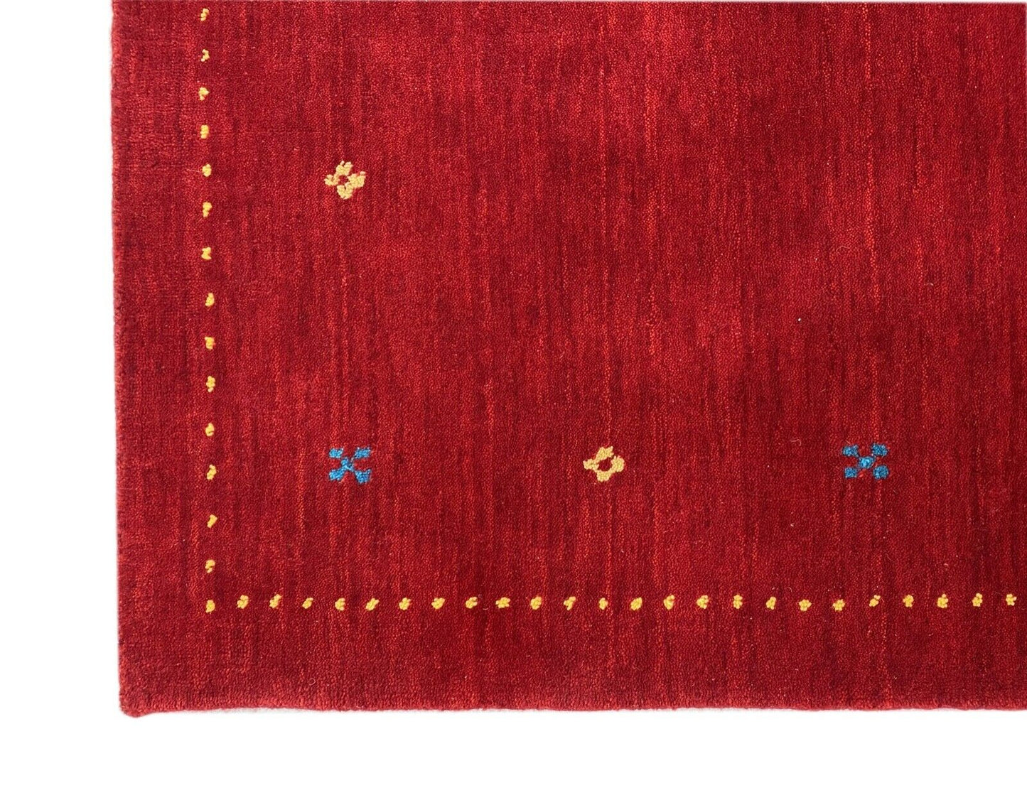 Teppichläufer Rot Gabbeh Läufer Teppich 100% Wolle Handgefertigt 90X300 cm WR61
