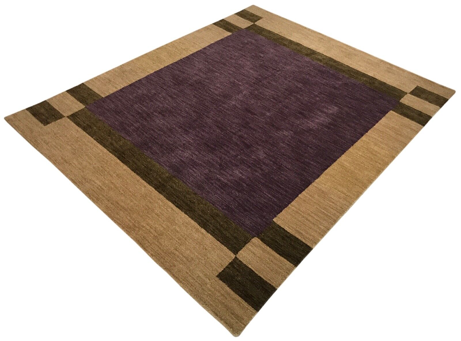 Gabbeh Teppich 100% Wolle 200X250 CM Orientteppich Handgefertigt Loom Lila Beige