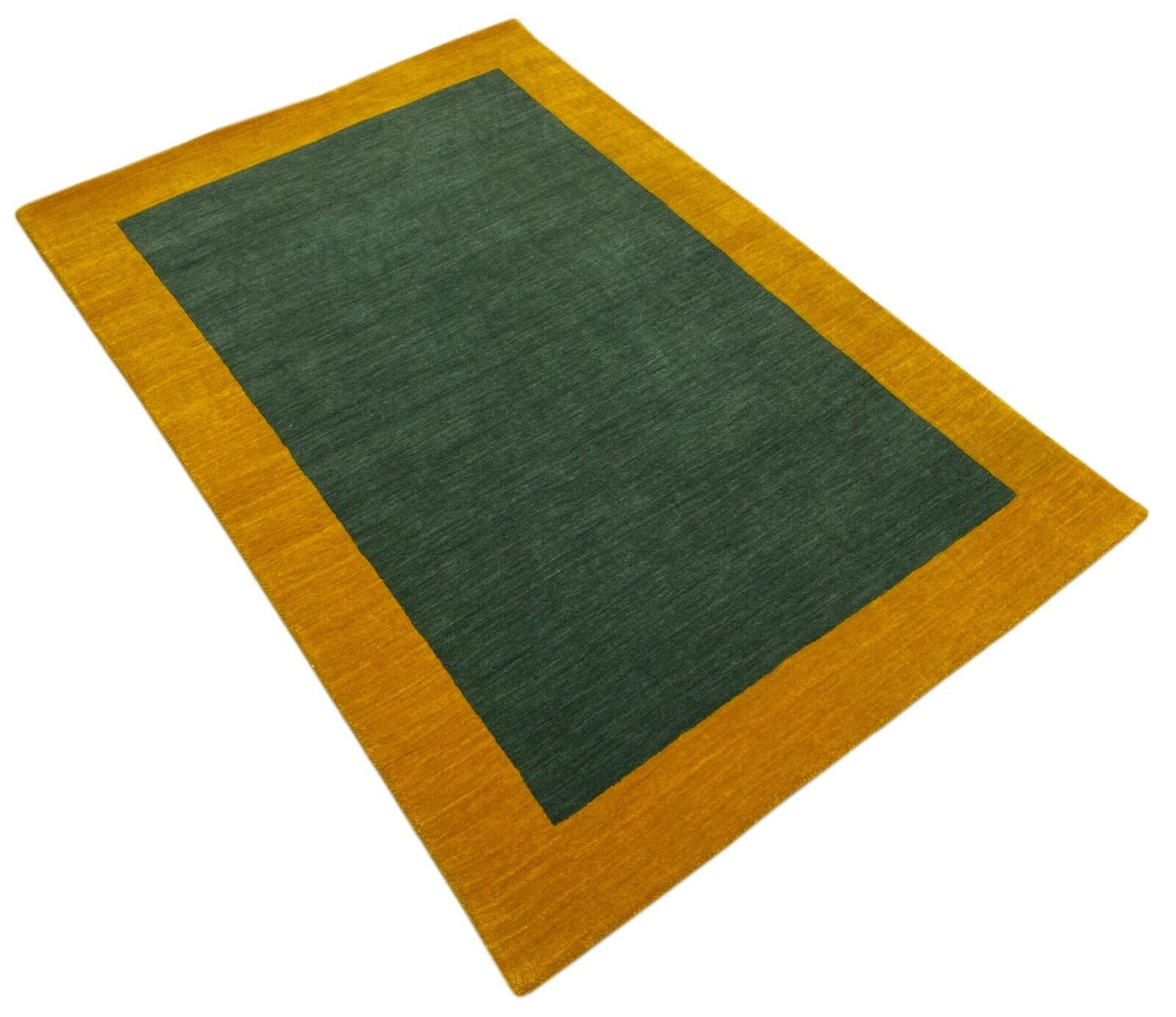 Zeleno zlata preproga 100 % volna Gabbeh 120 x 180 cm ročno tkana dekoracija za dom WR151 