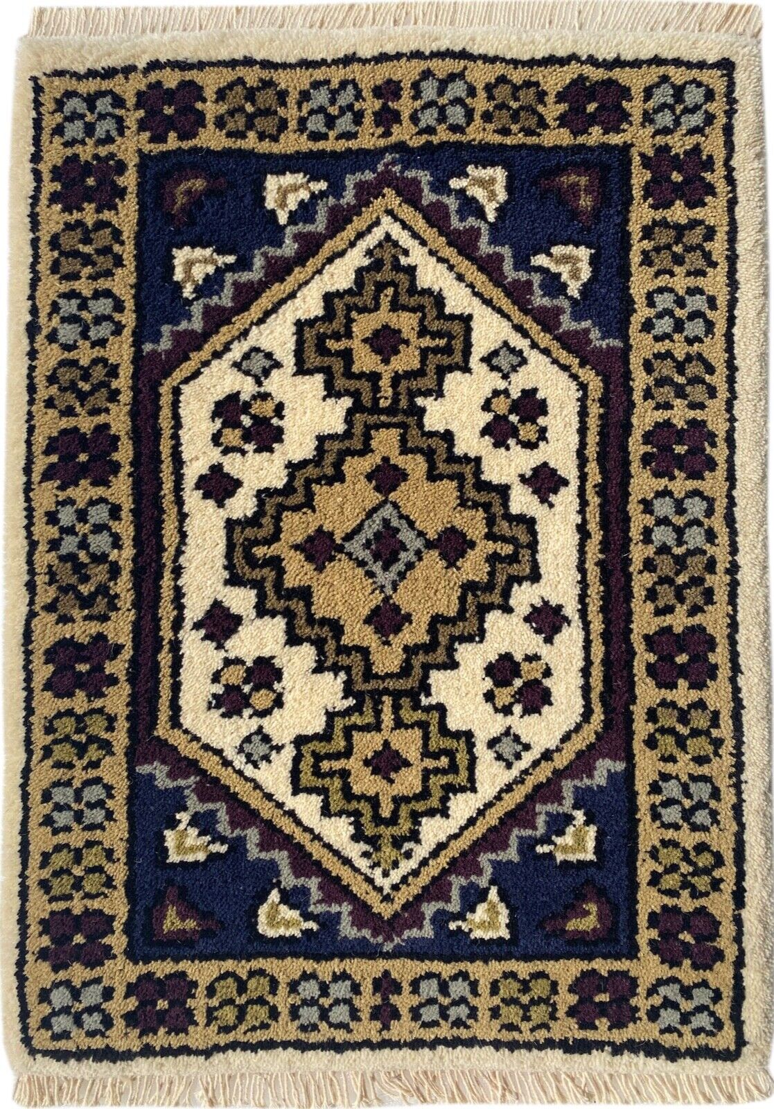 Brücke 40X60 CM Handgeknüpft Teppich Fußmatten Automatten 100% Wolle Blau 4P