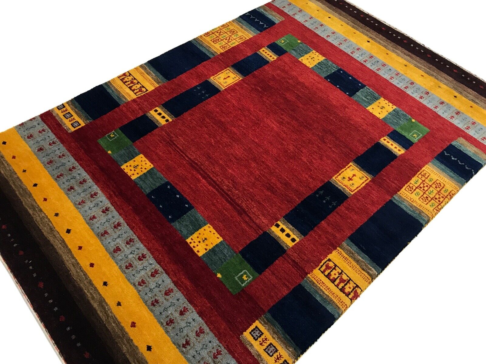 Gabbeh Teppich Naturfarben beige 140X200 cm 100% Wolle Handgeknüpft Hochwertiger