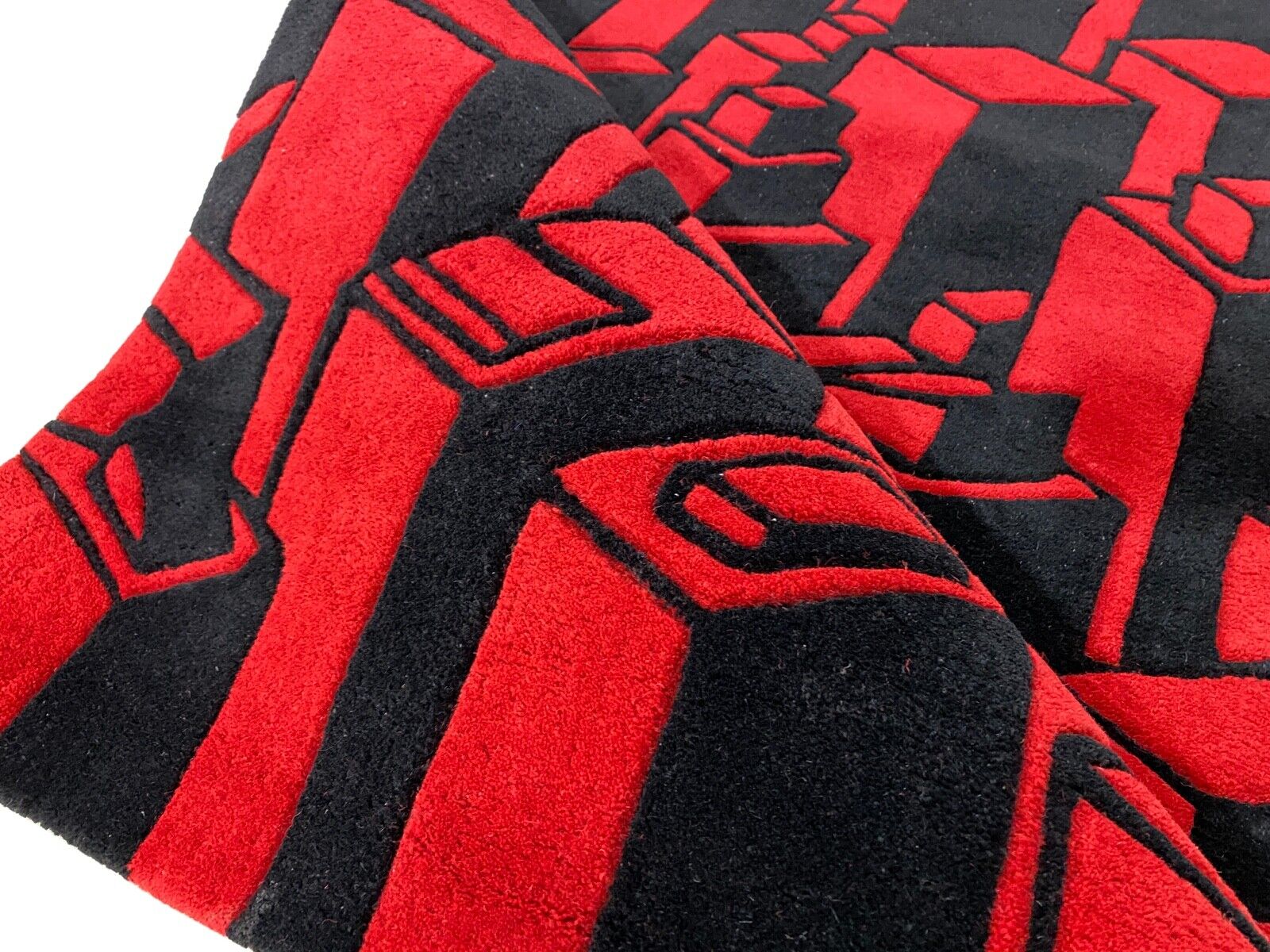 Rot Teppich 120X180 CM 100% Wolle Handarbeit Handgetuftet 3D Look