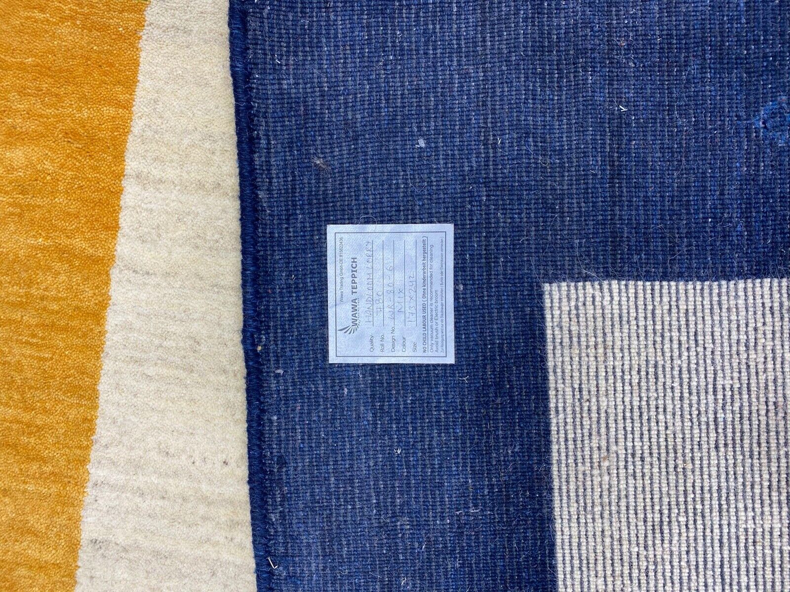 Wohnzimmer Gabbeh Teppich 100% Wolle 170x240 cm Beige Handgewebt WR80