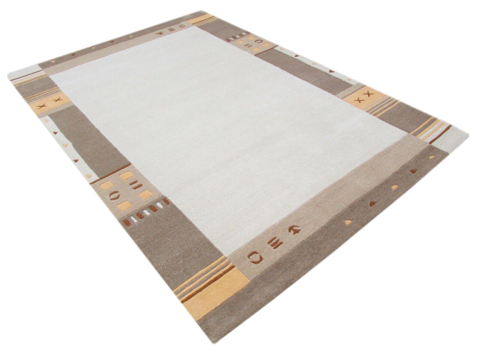 Teppich 100% Wolle Béžová 160X230 cm Orientteppich Handgetuftet Nepál vzor T858 