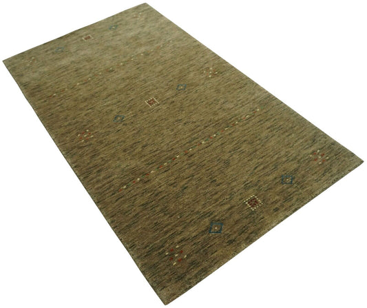 Gabbeh Beige Teppich 100% Wolle Handgewebt  90x160 cm Lori Debbich Lr709