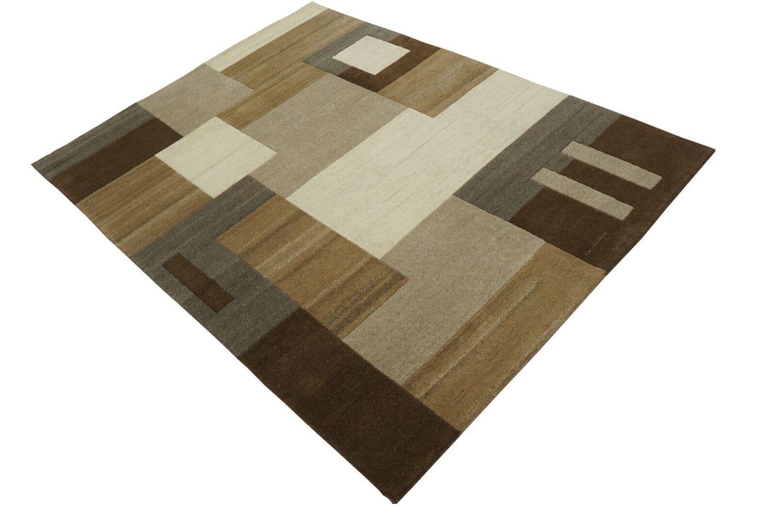 Nepal Teppich Handgeknüpft 100% Wolle Braun Beige Grau Orient 200X295 cm N771