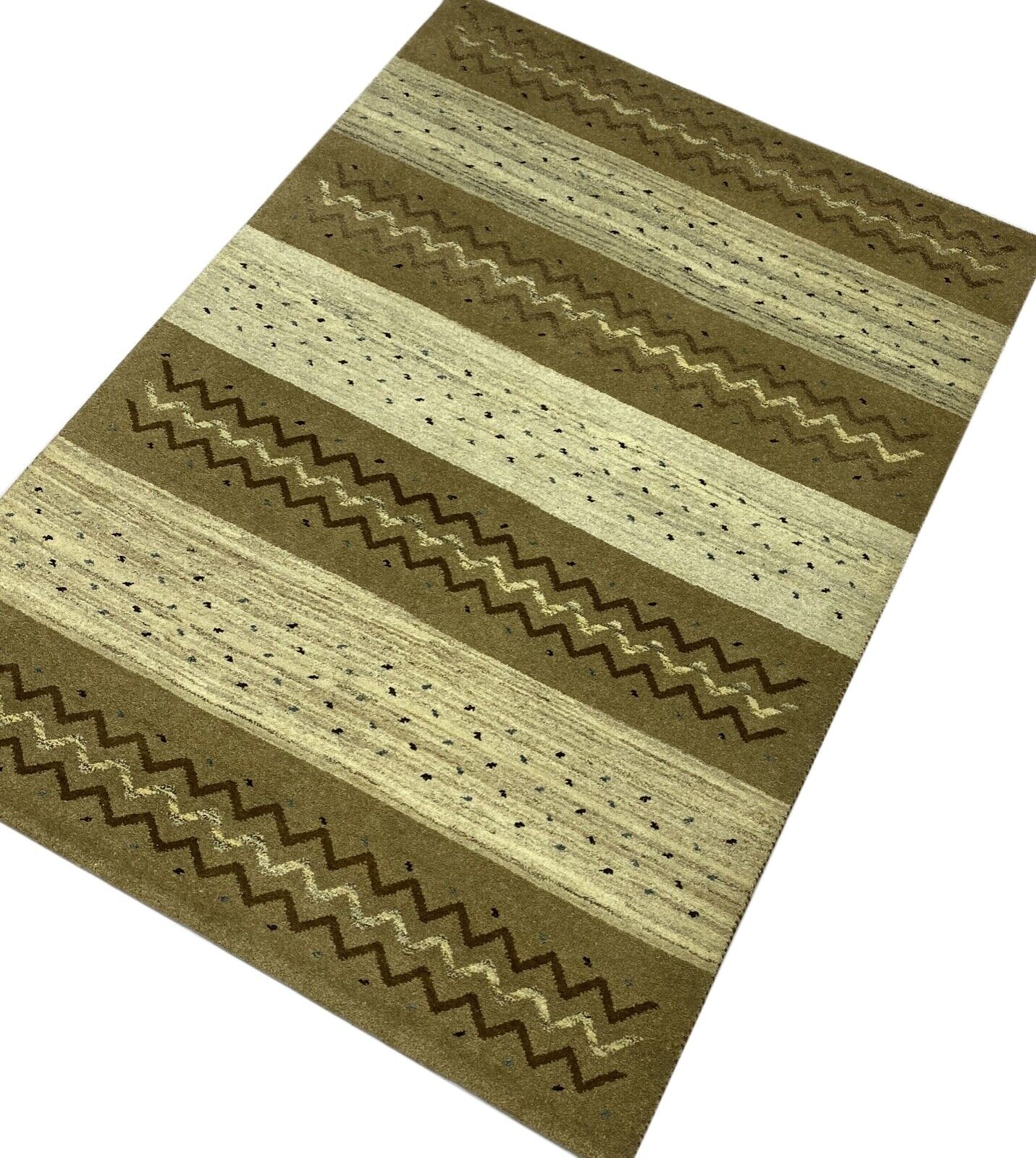 Gabbeh Teppich 100% Wolle Beige Braun Elfenbein Handgeknüpft 174X238 cm WR52