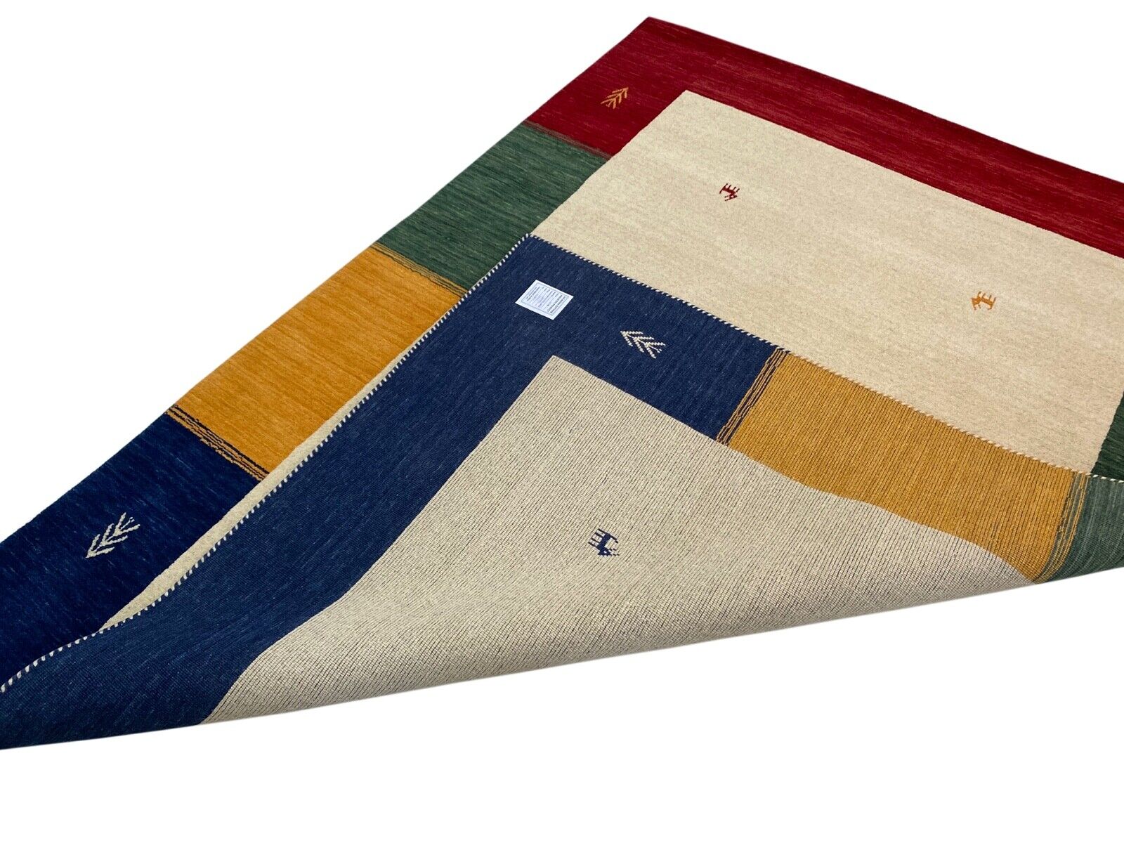 Tappeto Gabbeh, 100% lana, 200x300 cm, beige, tessuto a mano, tappeto orientale