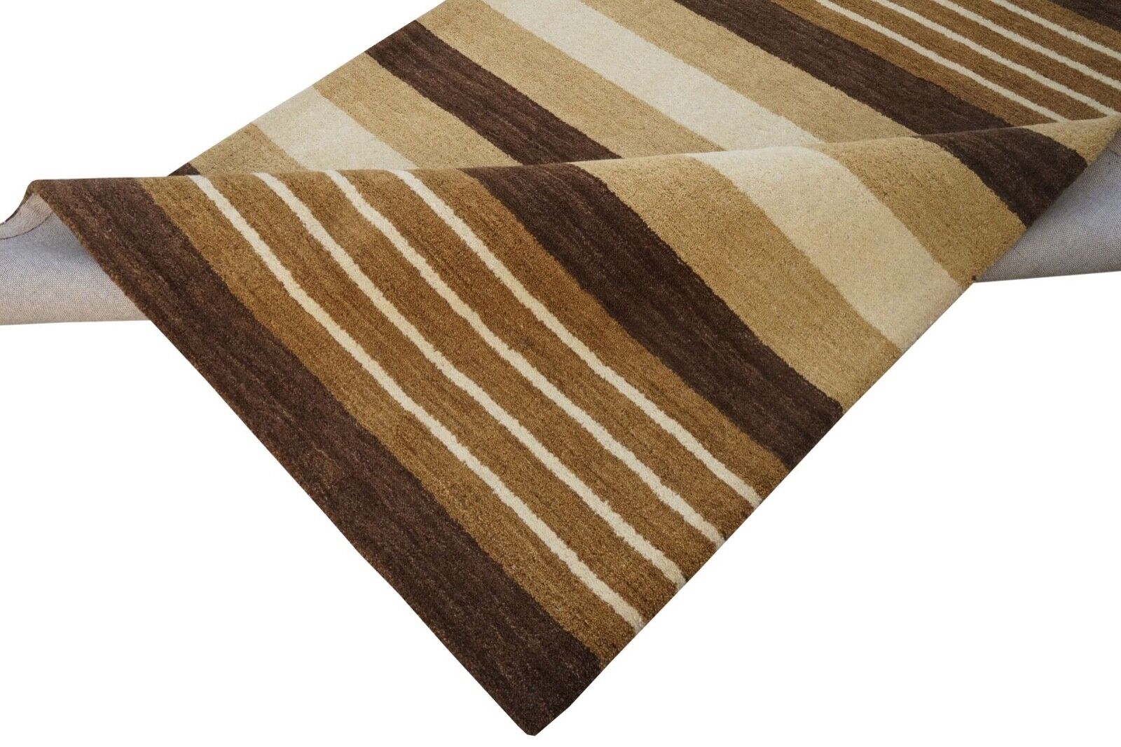 Braun Beige140X200 cm Teppich 100% Wolle Orientteppich Handgetuftet HT599