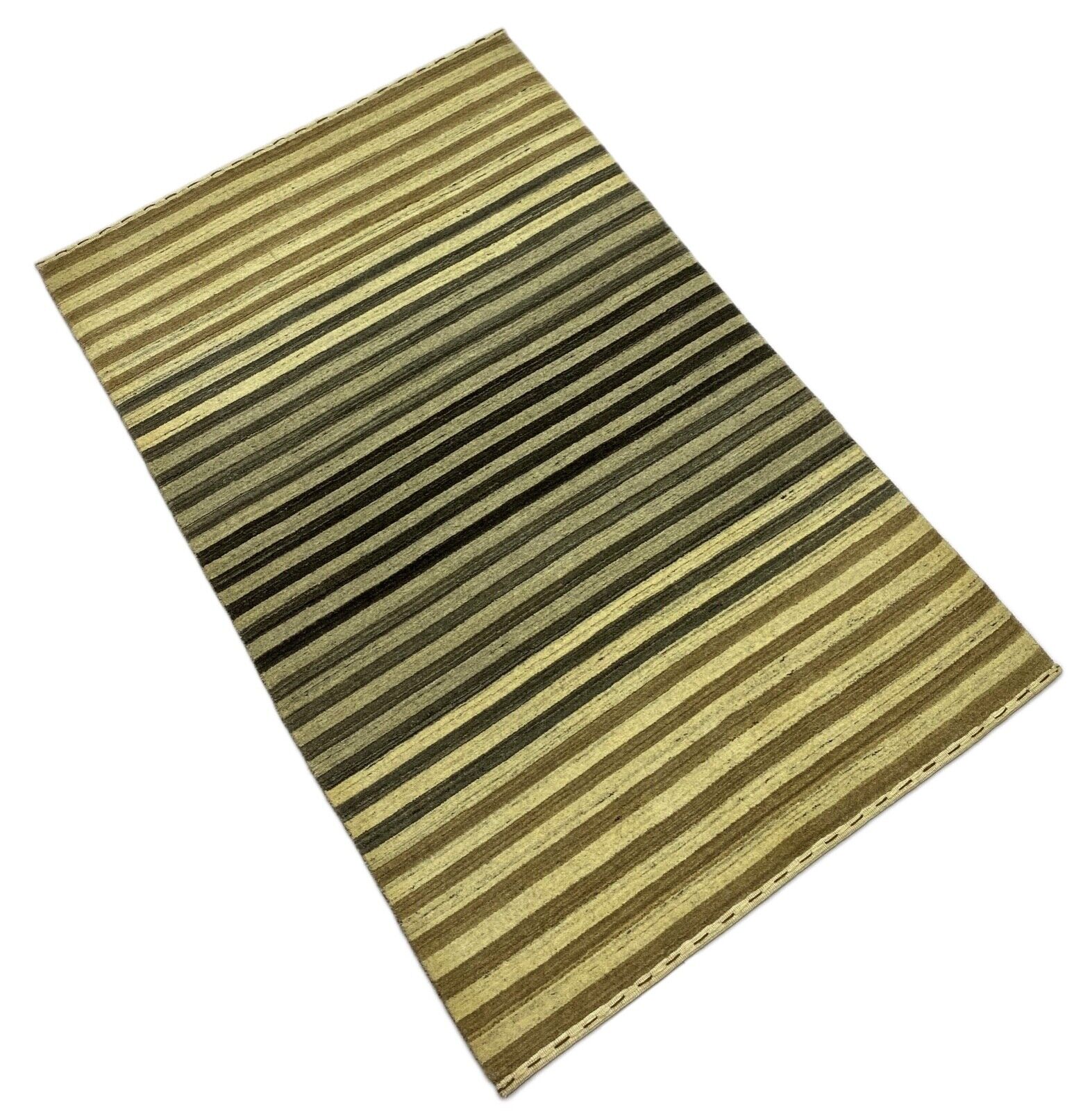 Teppich Beige Braun Grau 100% Wolle Gabbeh lori Handgewebt 122x186 cm S71