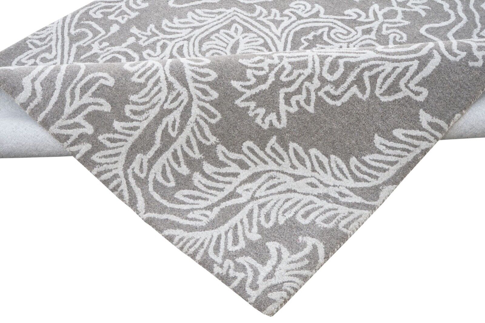 Grau Beige 160X230 cm Teppich 100% Wolle Orientteppich Handgetuftet HT249