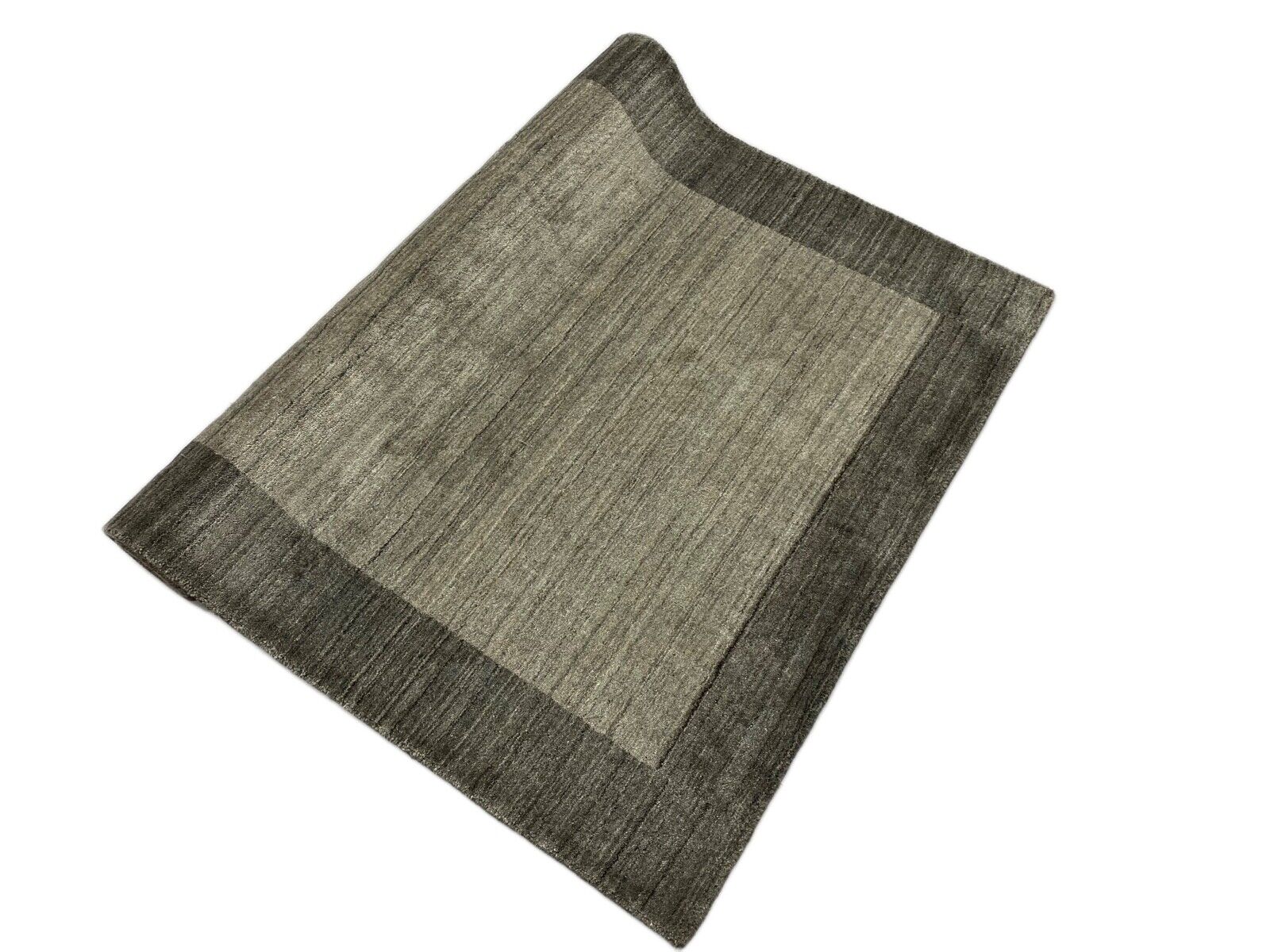 Gabbeh Teppich Wolle Grau lori Handgewebt 120x180 cm Viskose Debbich S9