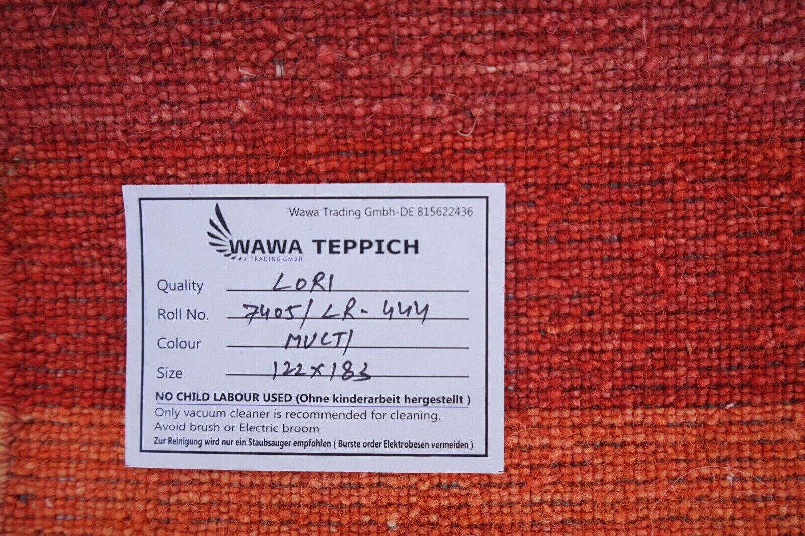Rot Rosa Beige Braun Teppich 100% Wolle Handgewebt 122X183 cm Lori Buff Lr444