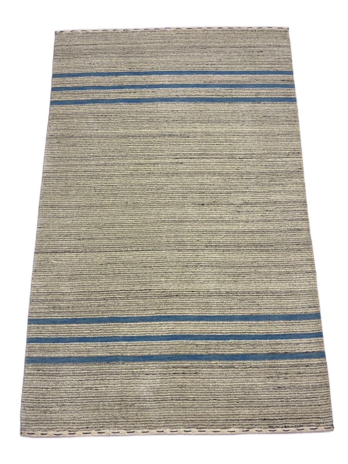 Teppich 100% Wolle Beige Grau Gabbeh lori Handgewebt 123x186 cm Naturwolle S102