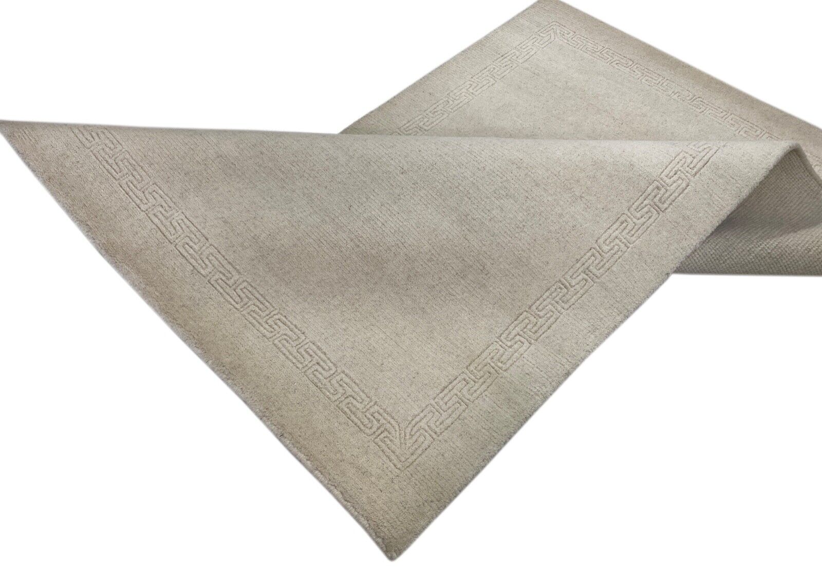 Nepal Teppich Handgeknüpft Beige 100% Wolle Orientteppich 119x182 cm N-140