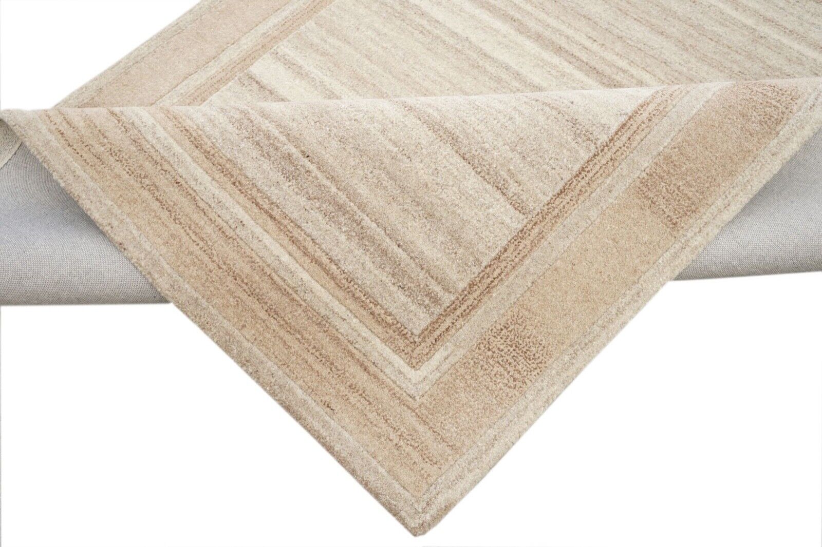 Beige 160X230 cm Teppich 100% Wolle Braun Orientteppich Handgetuftet HT184