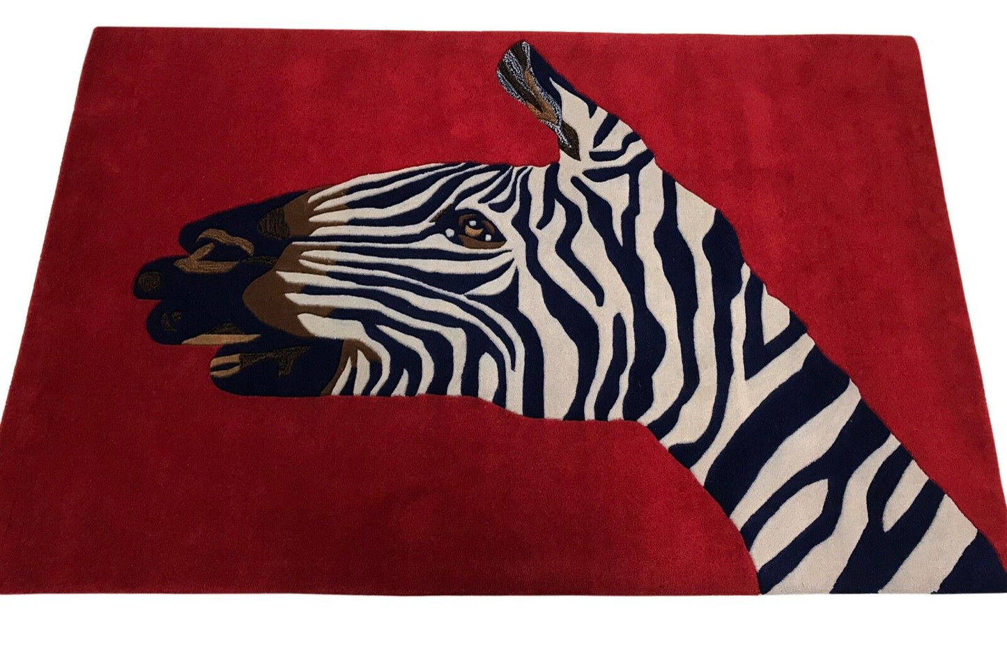 Rot Teppich 120X180 CM Handarbeit 100% Wolle Designer Handgetuftet Zebra Hand