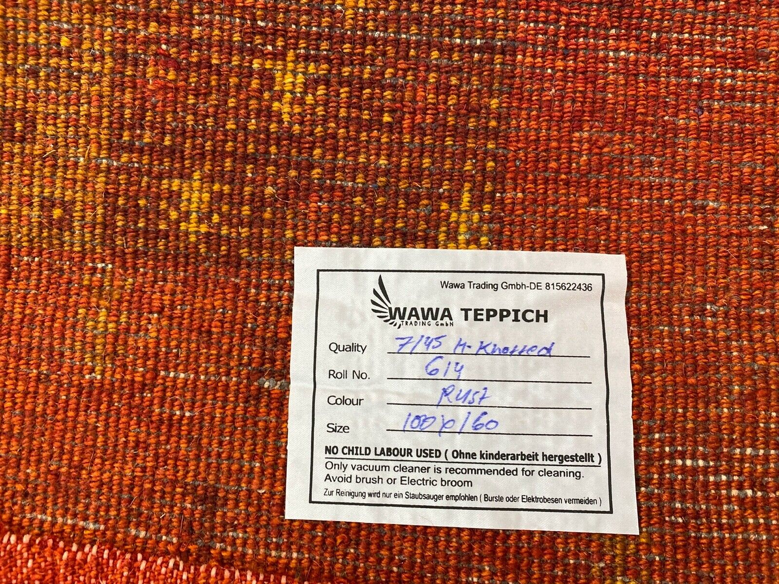 Handgeknüpft Rot Teppich 100X160 cm 100% Wolle Orientteppich Läufer Brücke