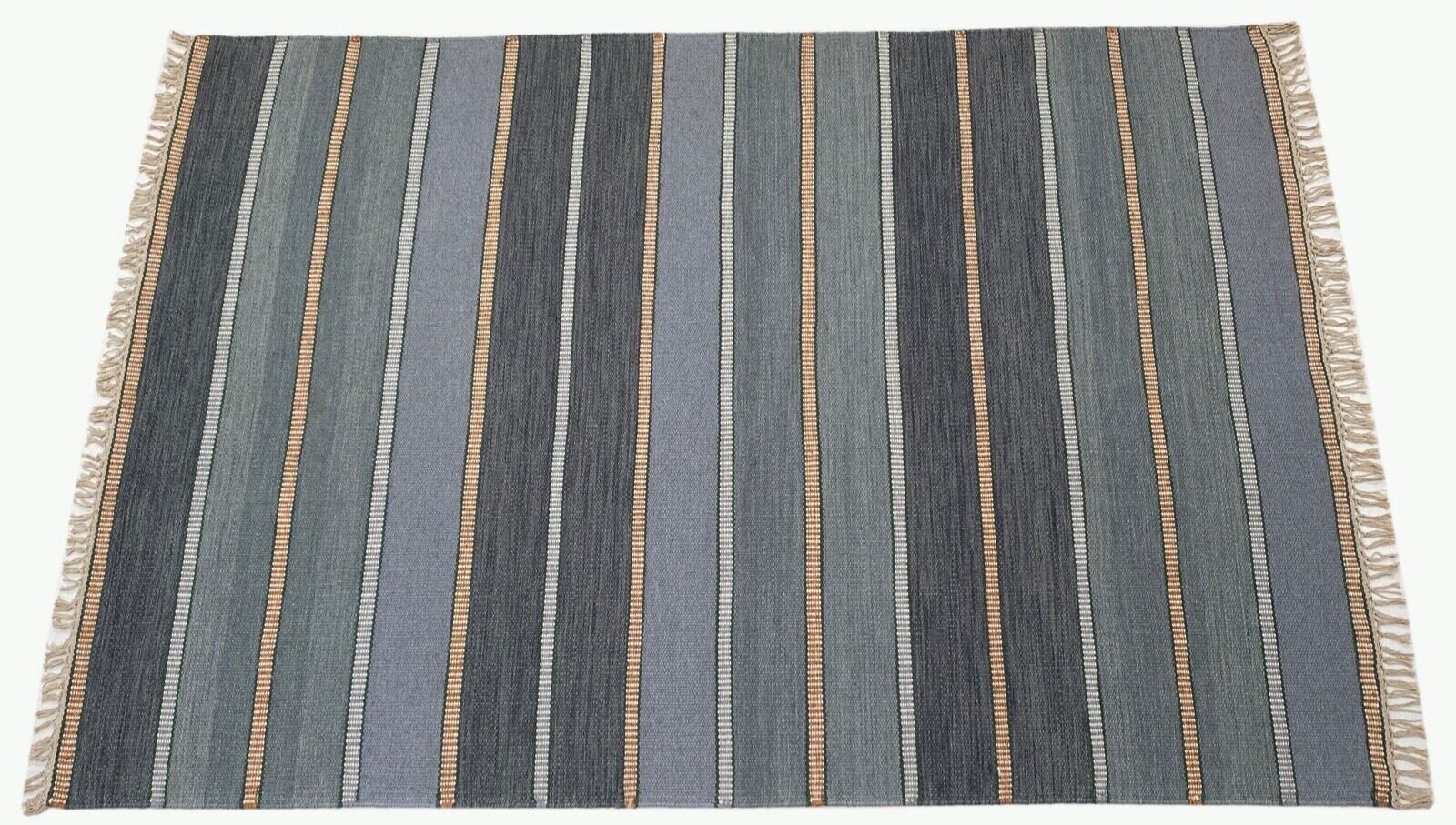 Handgewebt Mint Grün Grau Kilim Teppich 100% Wolle Durry Kelim 140x200 CM k500