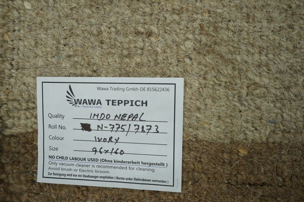 Nepal Teppich Handgeknüpft Beige Braun 90X160 cm Wolle Orientteppich N775