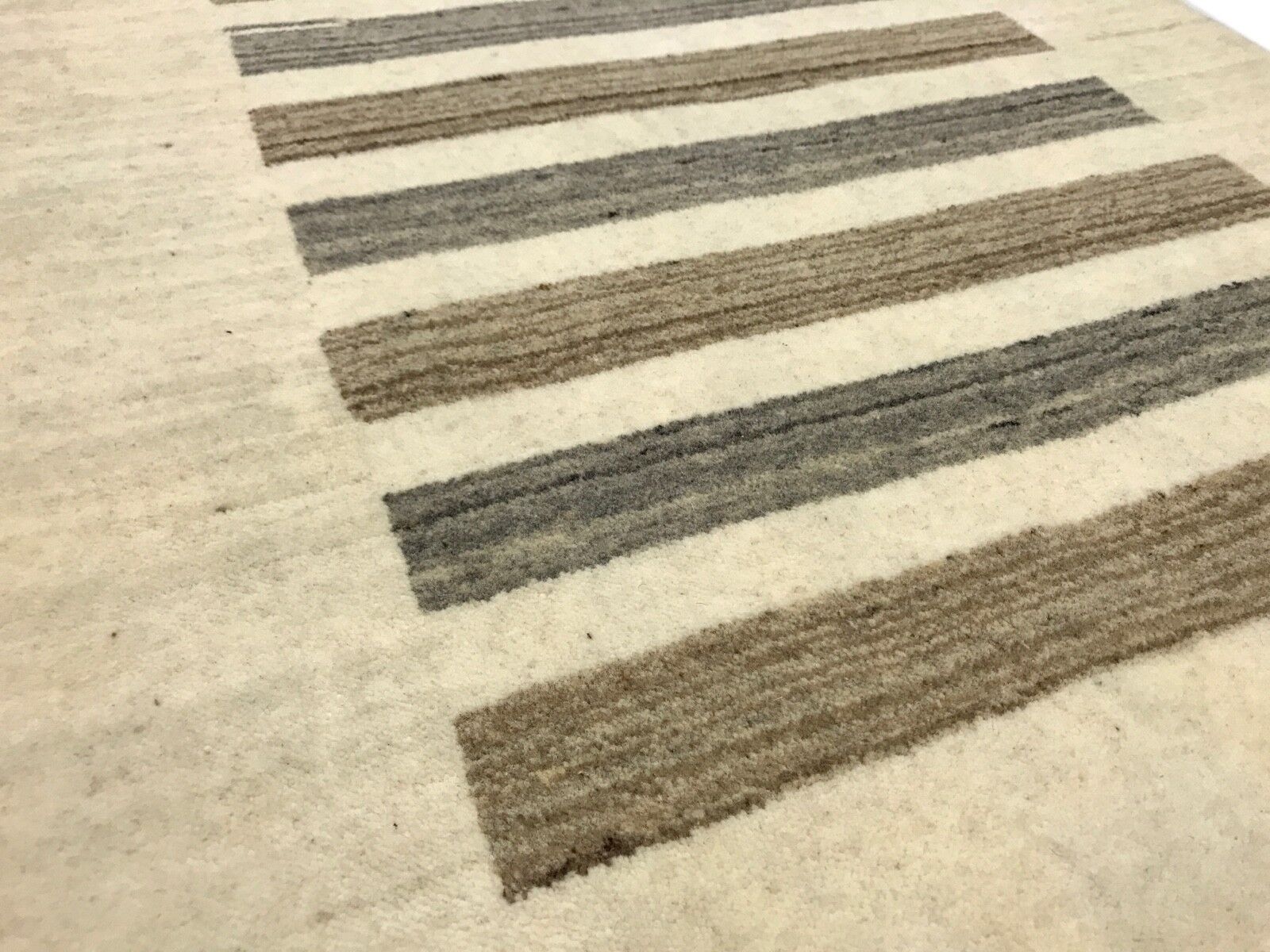 Beige Braun Brücke 100% Wolle Handgewebter Teppich Orientteppich 85X250 CM