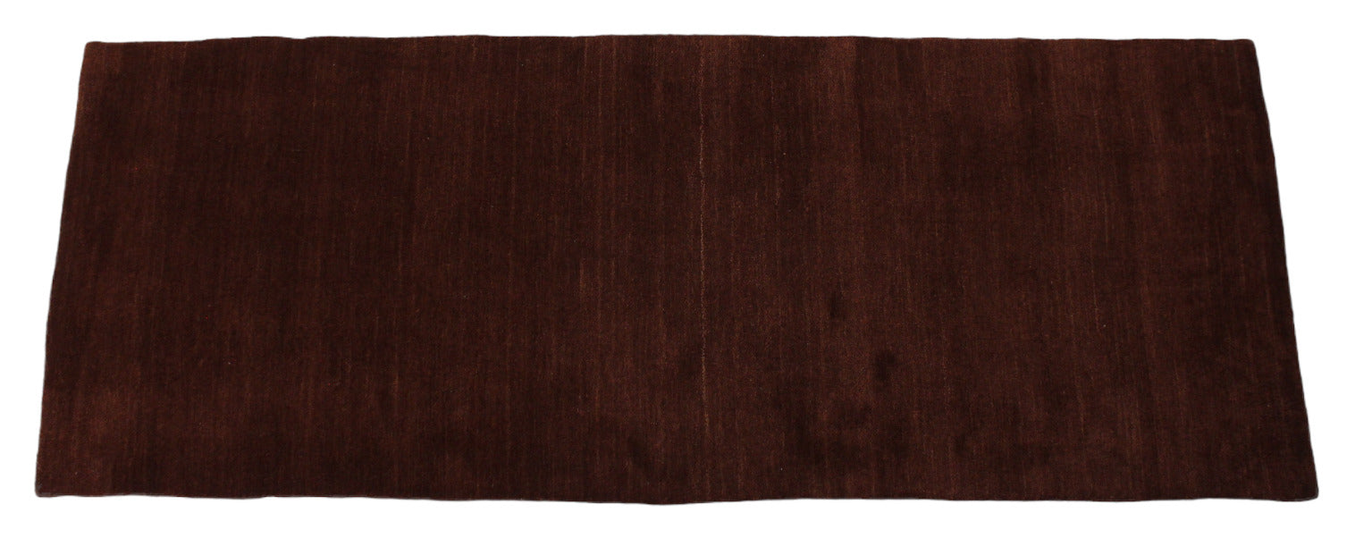 Braun Brücke 100% Wolle 75X200 cm Handgewebter Teppich Orientteppich C10