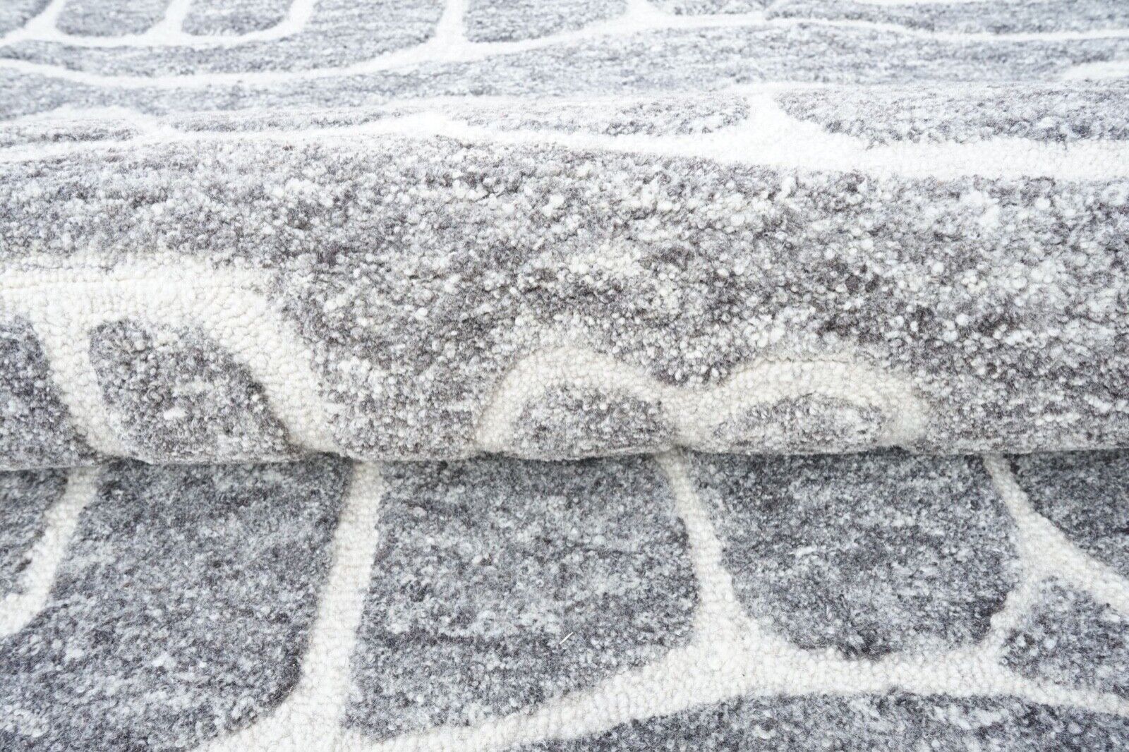 Grau Teppich 100% Wolle 160X230 cm Orientteppich Handgetuftet HT285