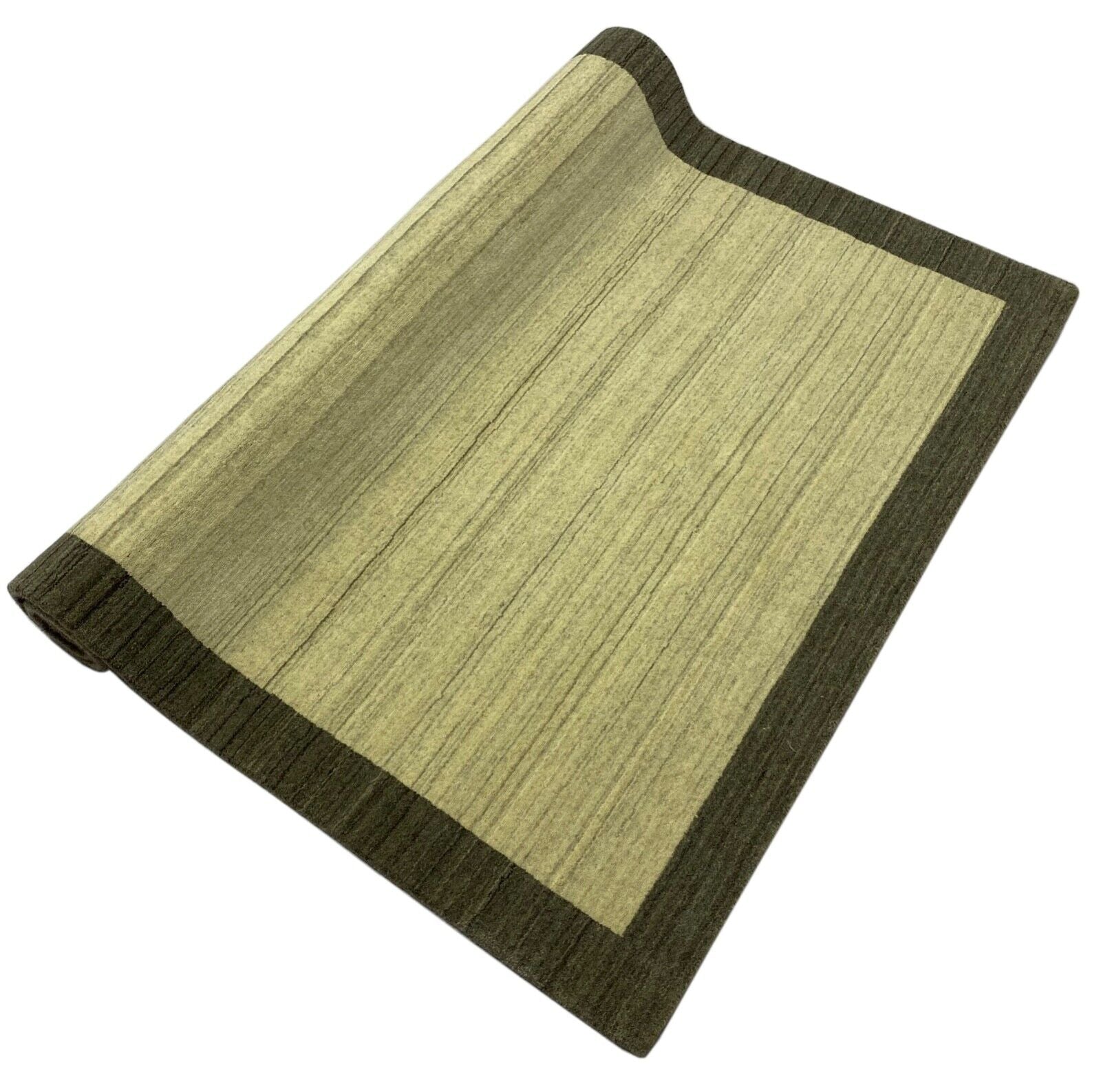 Beige Braun Teppich 100% Wolle Lori Handgewebt natürliche Wolle 130x180 cm S167