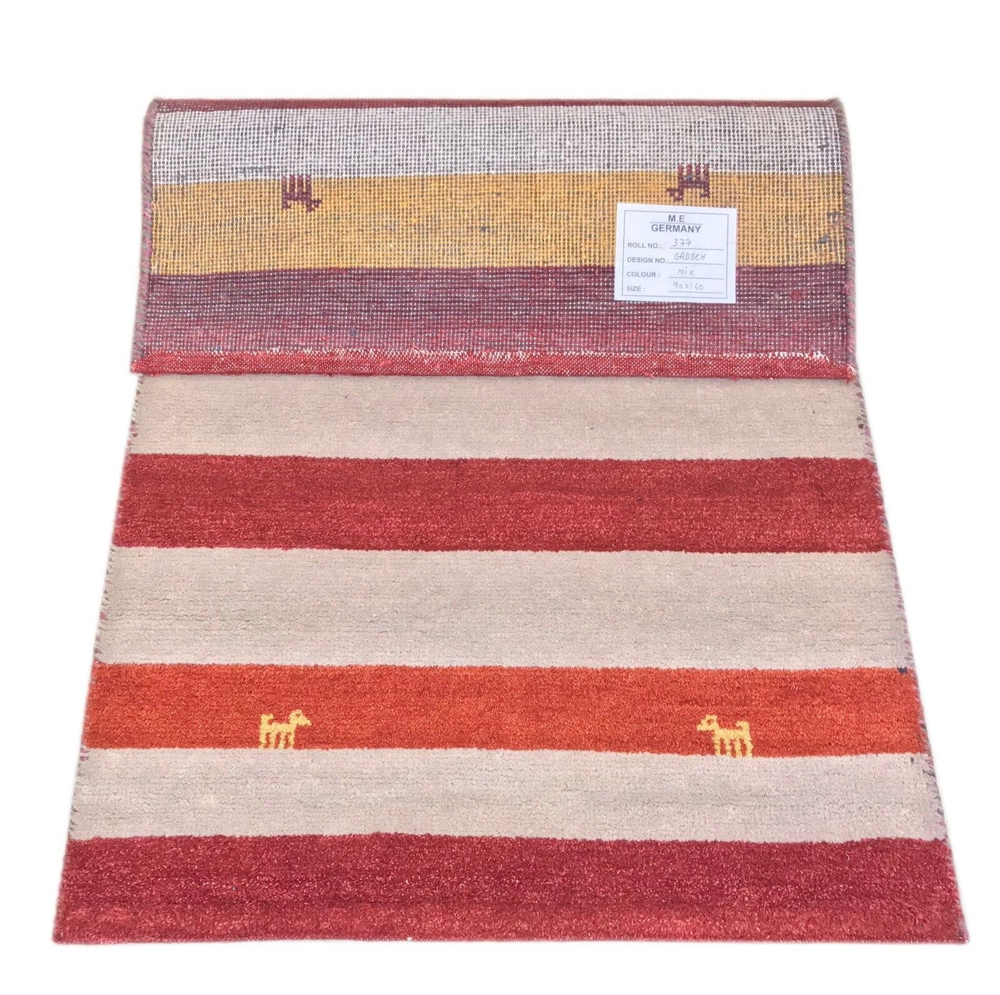 Gabbeh Teppich 90x150 cm Handgeknüpft Orientteppich 100% Wolle  G70_R377