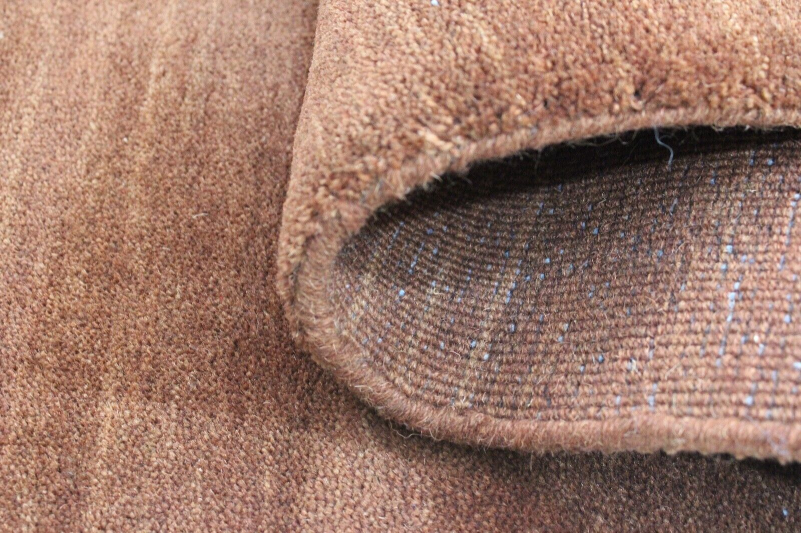 Braun Brücke 100% Wolle 75X200 cm Handgewebter Teppich Orientteppich C10