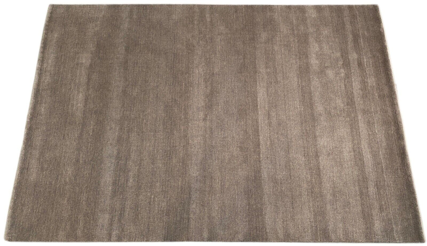 Taup Grau Teppich 100% Wolle 250x300 cm Handgewebt einfarbig gefärbt UNI AN2