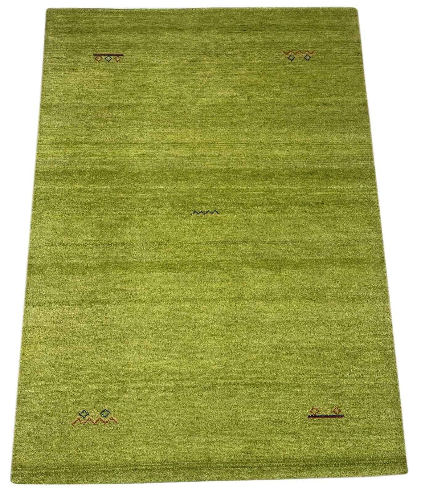 Gabbeh Teppich 100% Wolle Hell Grün Gold Handgeknüpft 170X240 cm WR49