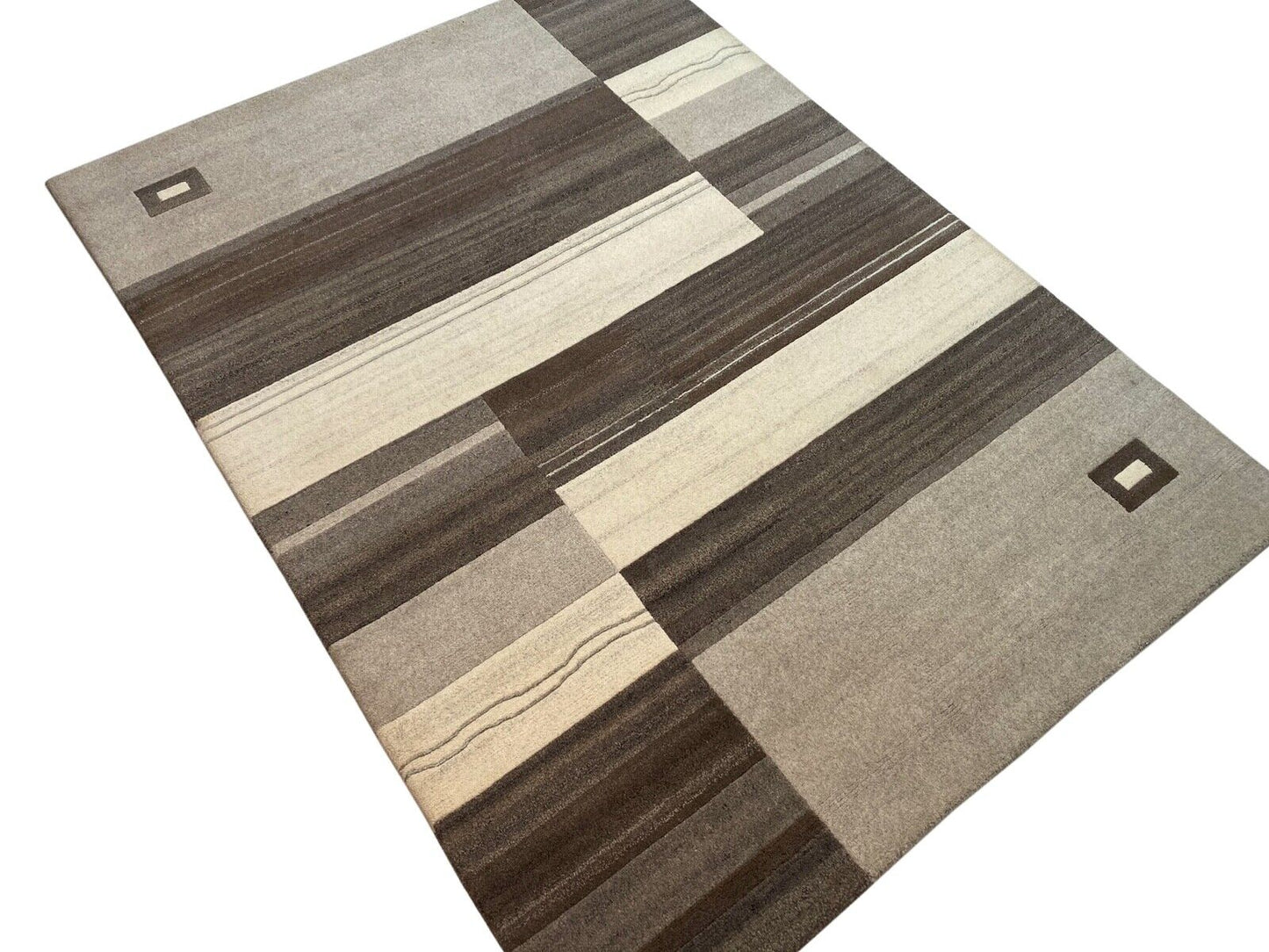 Indo Nepal Teppich Handgeknüpft Grau Beige Braun 170X235 cm Wolle Orientteppich