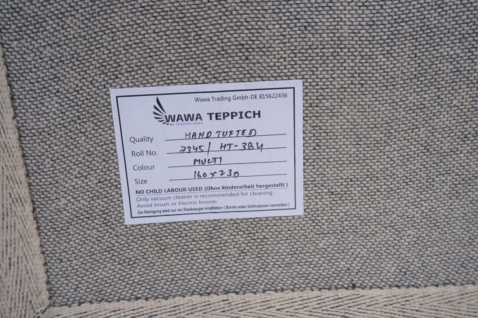 Szőnyeg 100% gyapjú 160x230 cm Vörös-aranykék Orientális Szőnyeg Kézzel Tuftolt HT384