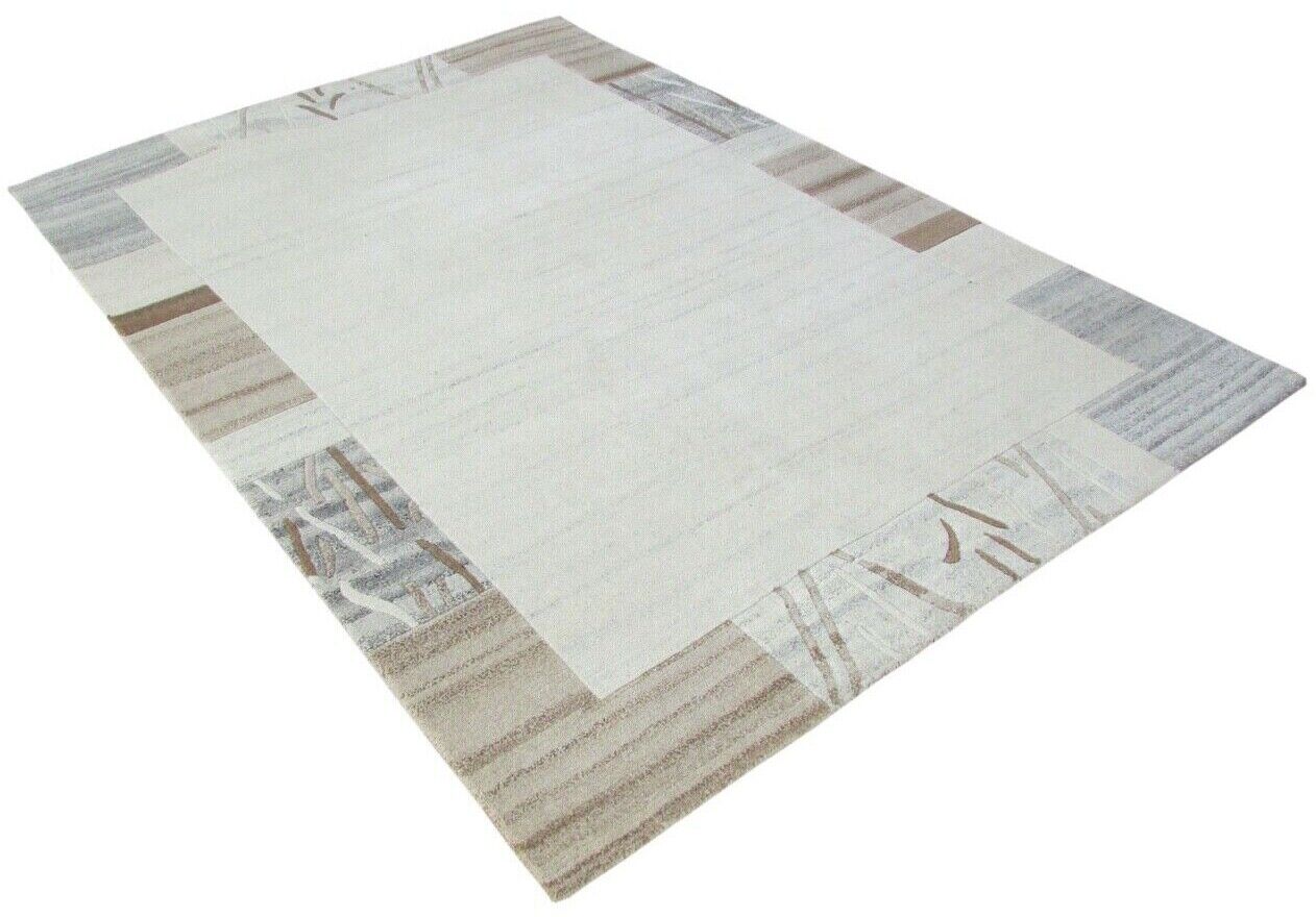 Nepal Teppich Handgeknüpft Grau Beige 100% Wolle Orientteppich 160x229 cm N-2
