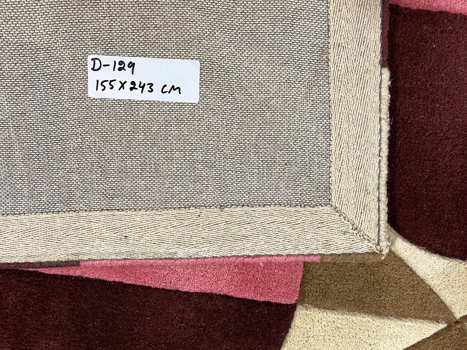 Orientteppich Rosa Schwarz Beige 100% Wolle Teppich Handgetuftet 150X240 CM D129