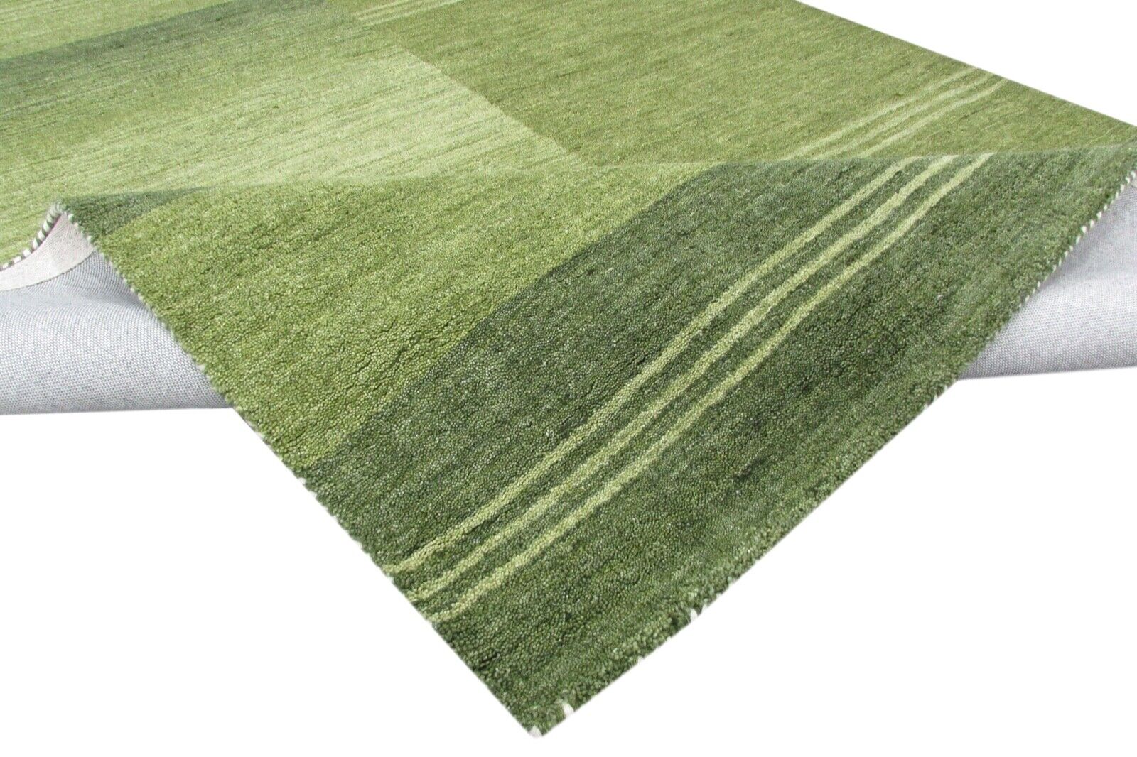 Wolle Grün Teppich 160X230 cm Teppich 100% Wolle Orientteppich Handgetuftet T874 