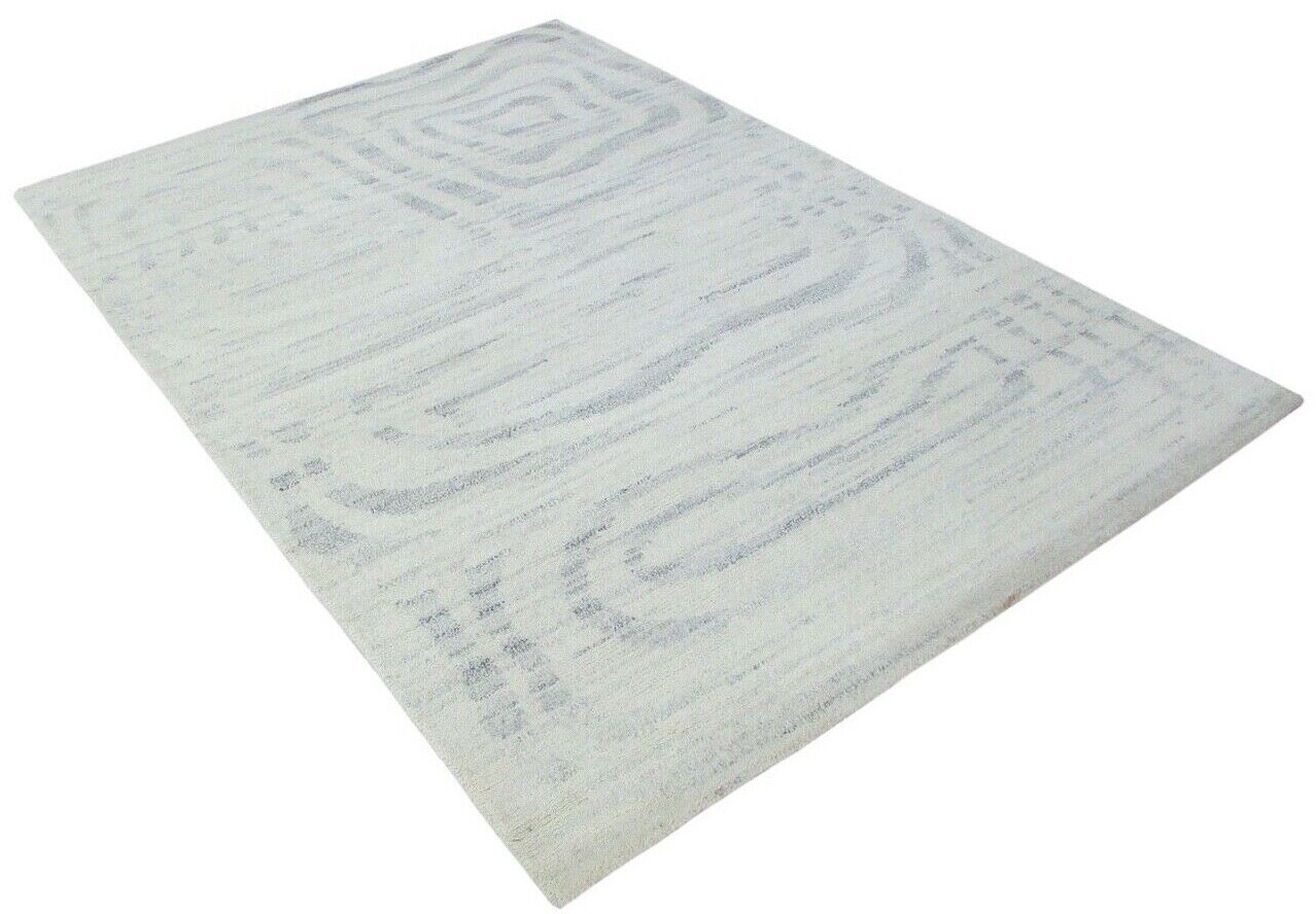 Nepal Teppich Handgeknüpft Grau Beige 100% Wolle Orientteppich 160x230 cm N-64
