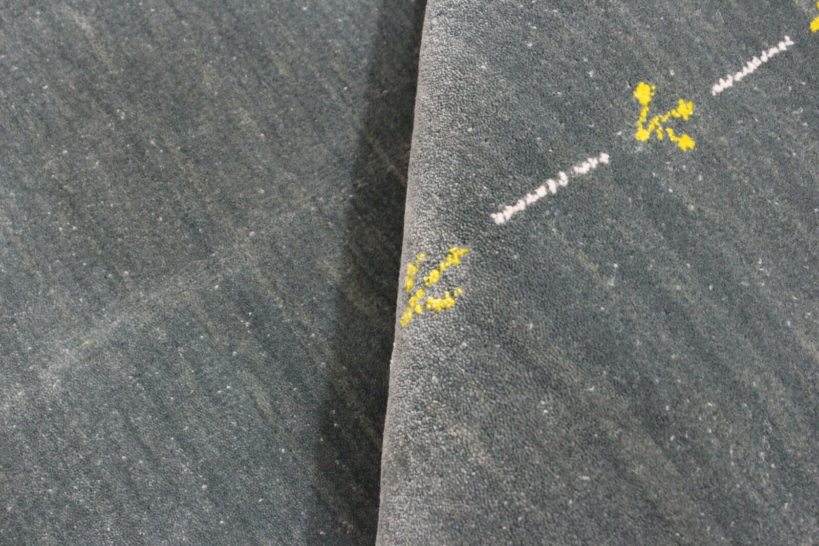 Grau Gabbeh Teppich Wolle Viskose Fine Orientteppich Handgewebt 170x240 CM WR99