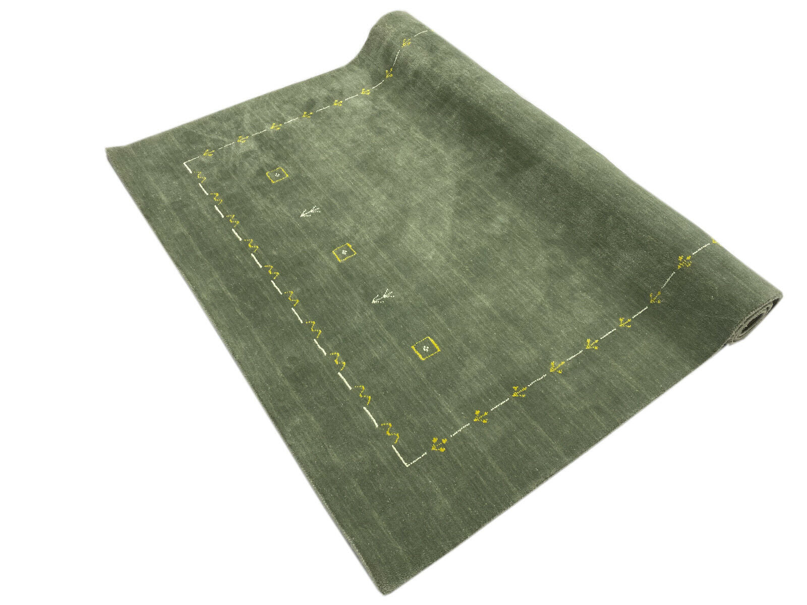 Grau Gabbeh Teppich Viskose Fine Orientteppich Handgewebt 170x240 CM